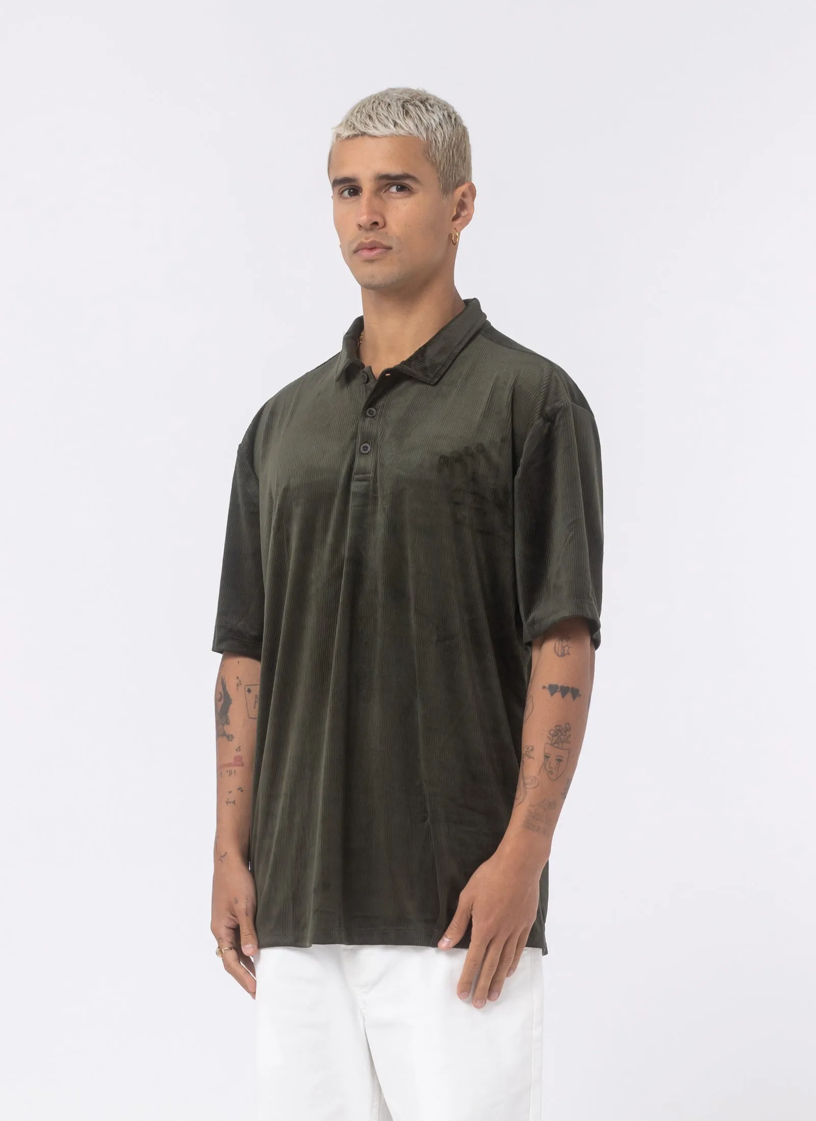 Velour Cord Polo Forest sold by Barney Cools product image thumbnail 4