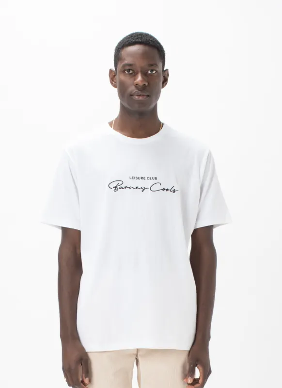 Club Script Tee White sold by Barney Cools