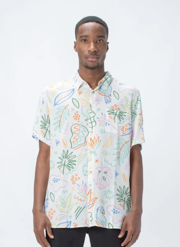 Holiday Short-Sleeve Shirt White Summer made by Barney Cools