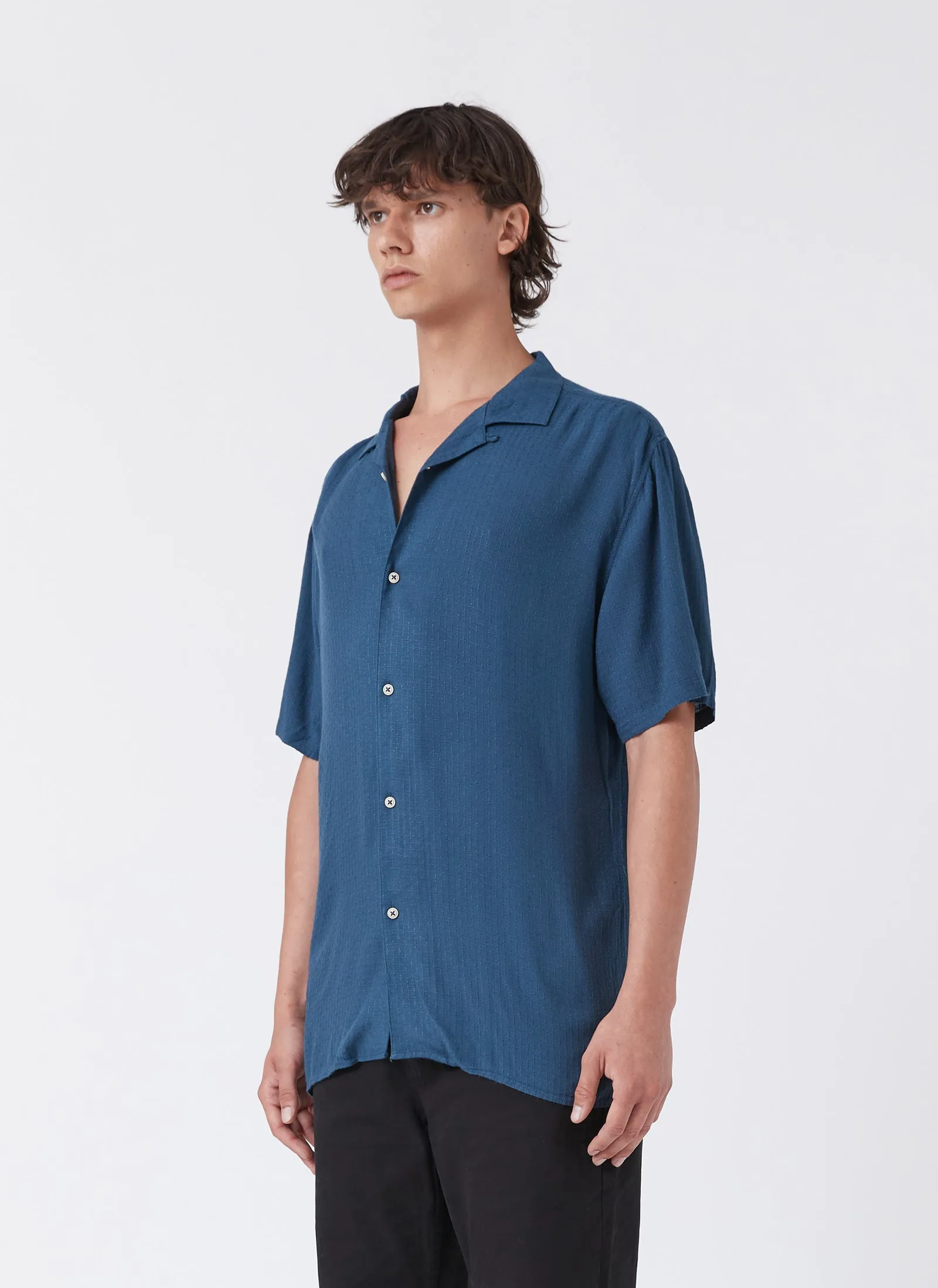 Resort Shirt Navy Jacquard sold by Barney Cools product image thumbnail 4