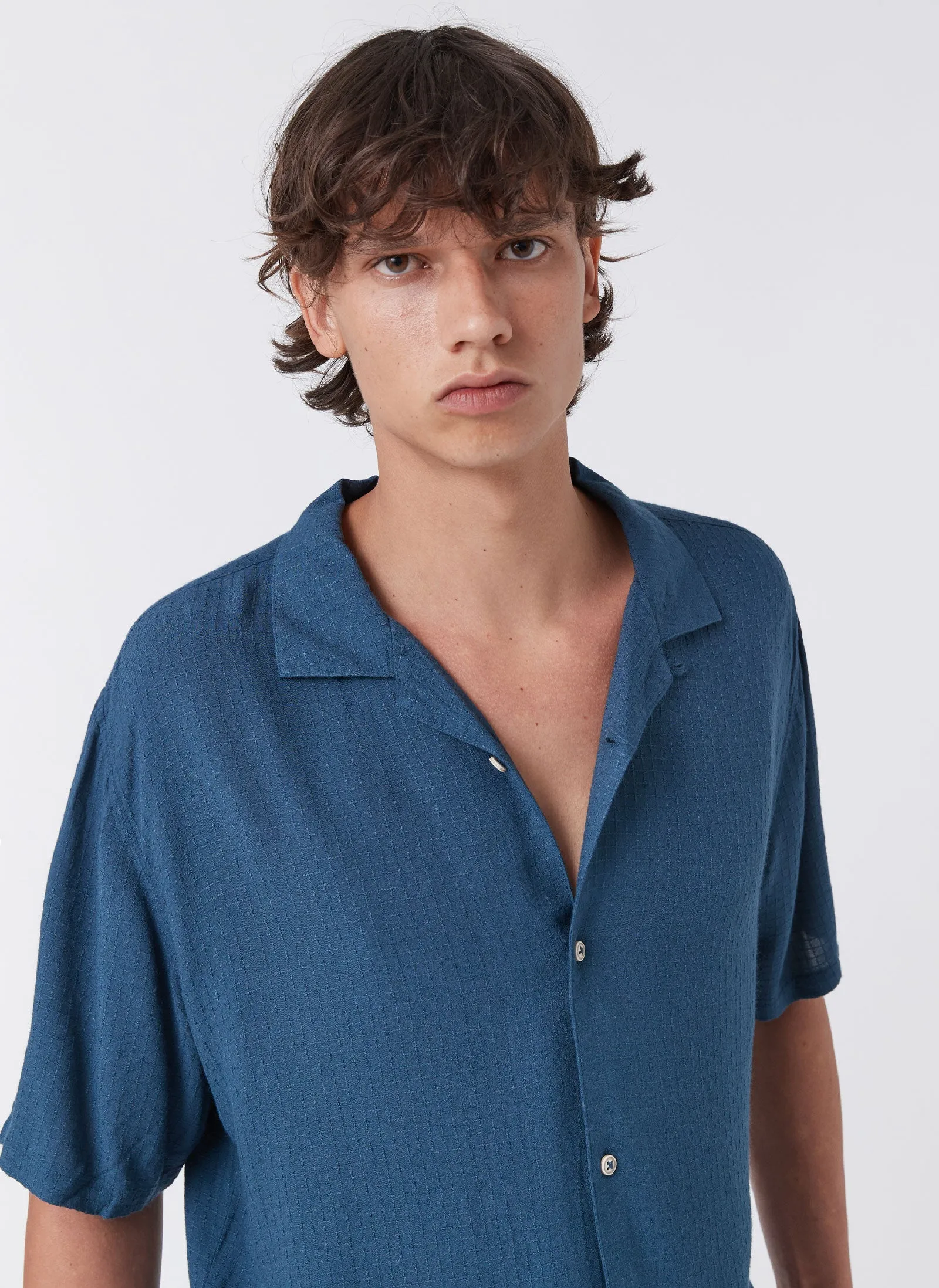 Resort Shirt Navy Jacquard sold by Barney Cools product image thumbnail 3