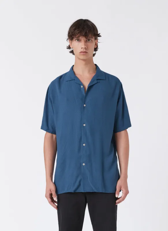 Resort Shirt Navy Jacquard sold by Barney Cools