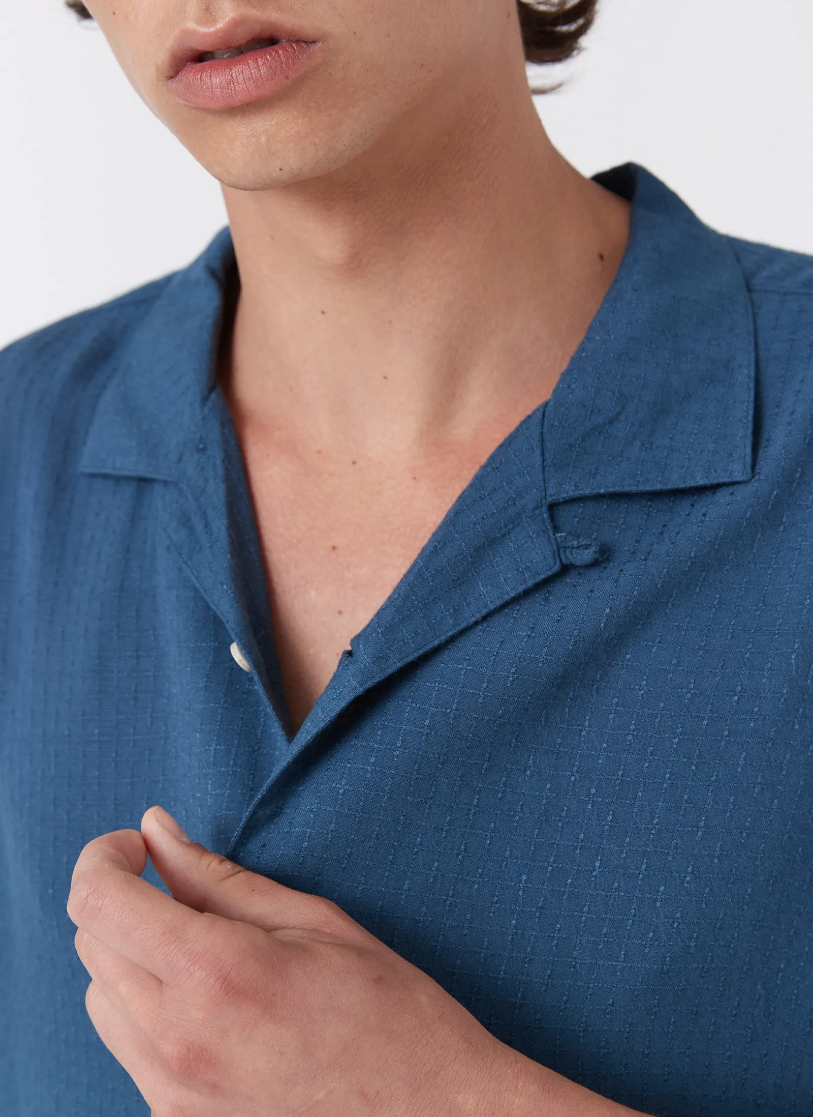 Resort Shirt Navy Jacquard sold by Barney Cools product image thumbnail 2