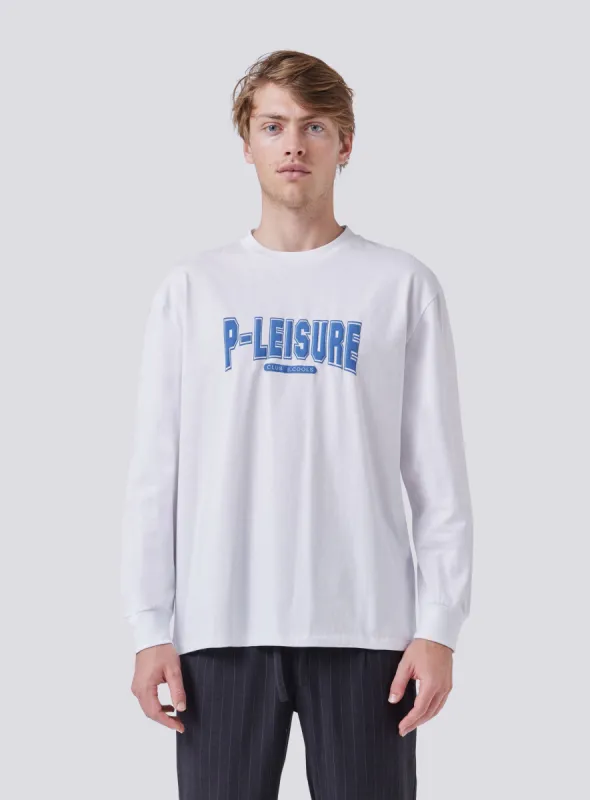 P-Leisure College LS Tee White sold by Barney Cools