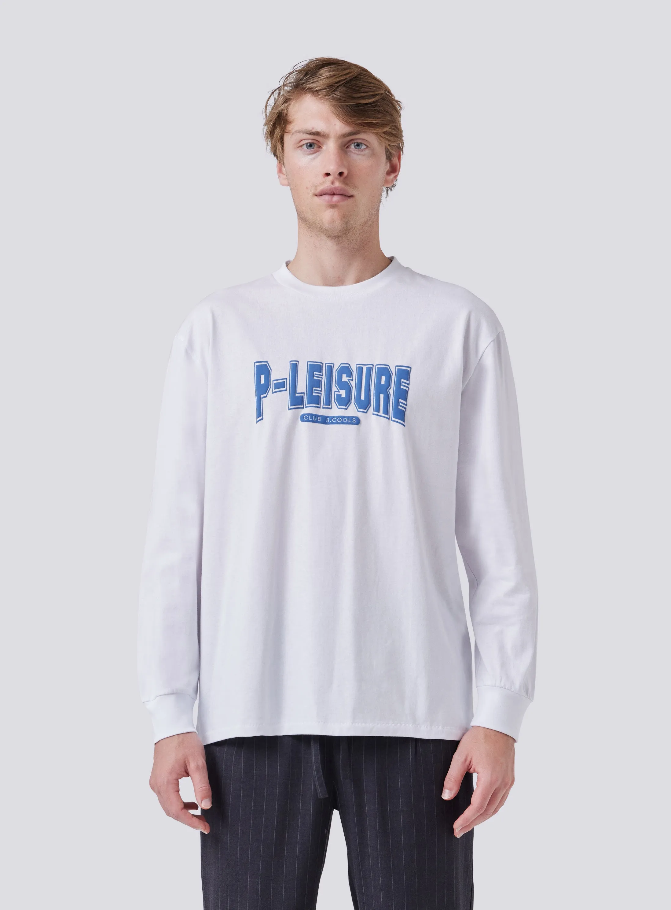 P-Leisure College LS Tee White sold by Barney Cools