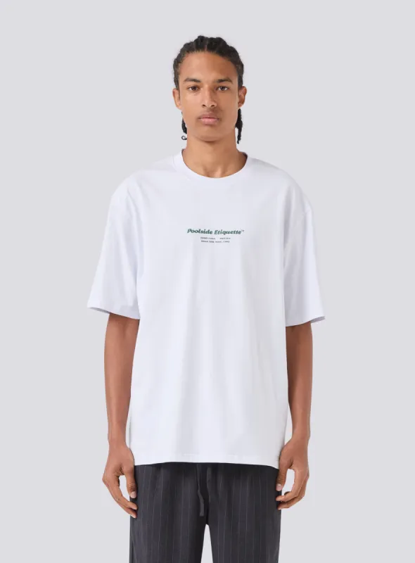Etiquette Tee White sold by Barney Cools