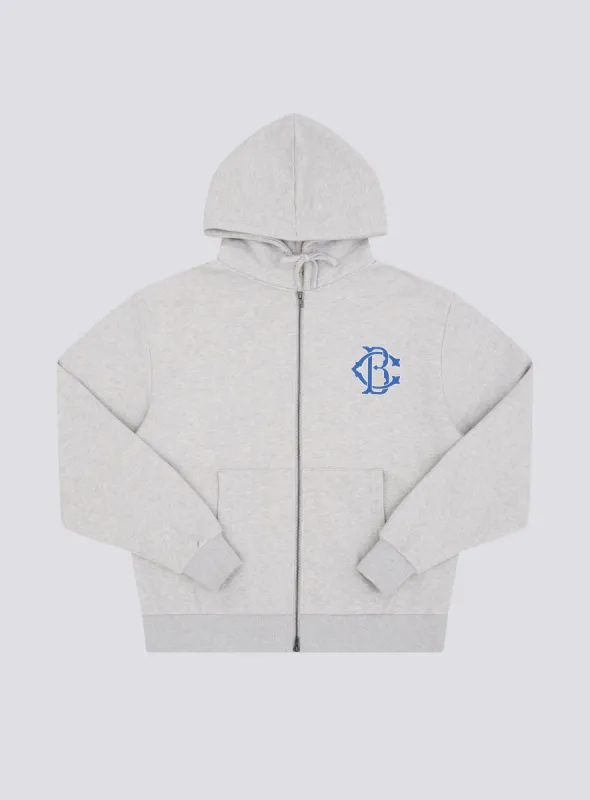 BC Zip Hood Grey Melange sold by Barney Cools