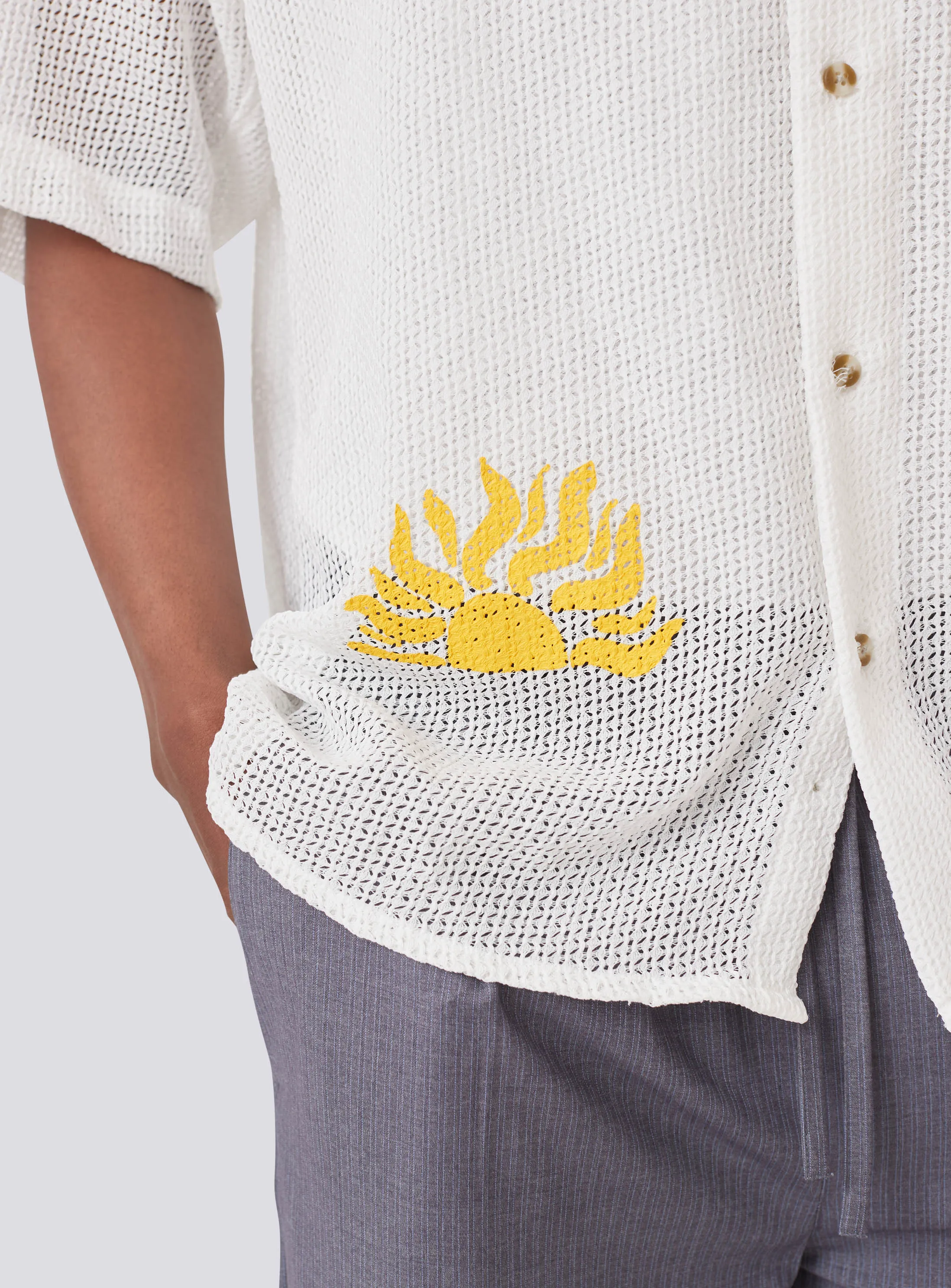 Crochet Shirt White sold by Barney Cools product image thumbnail 5