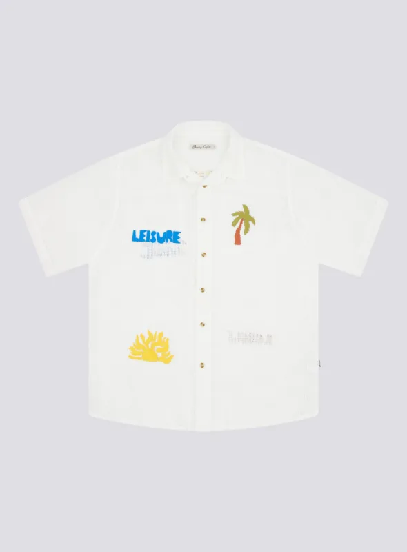 Crochet Shirt White sold by Barney Cools