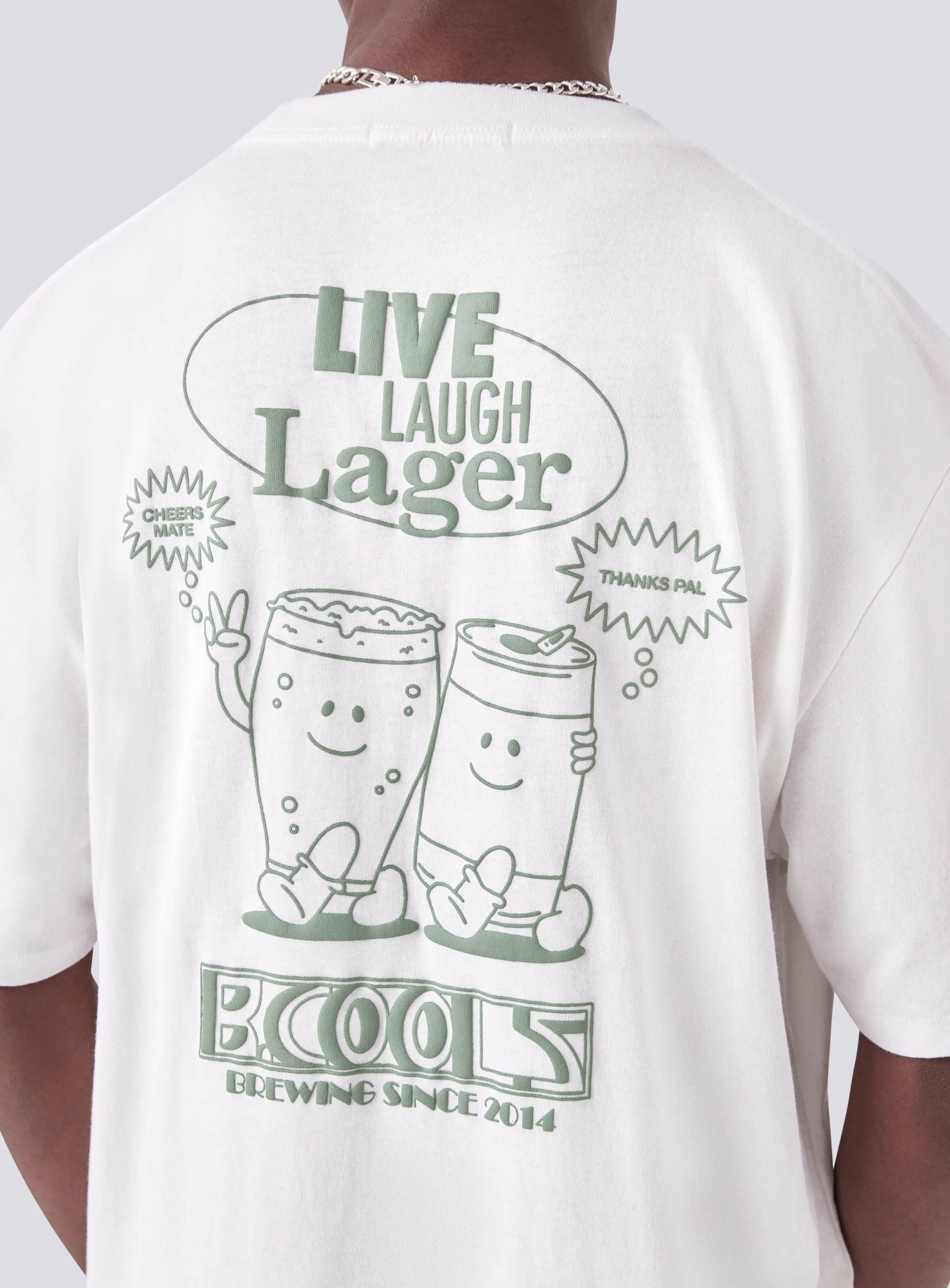 Lager Homie Tee Vintage White sold by Barney Cools