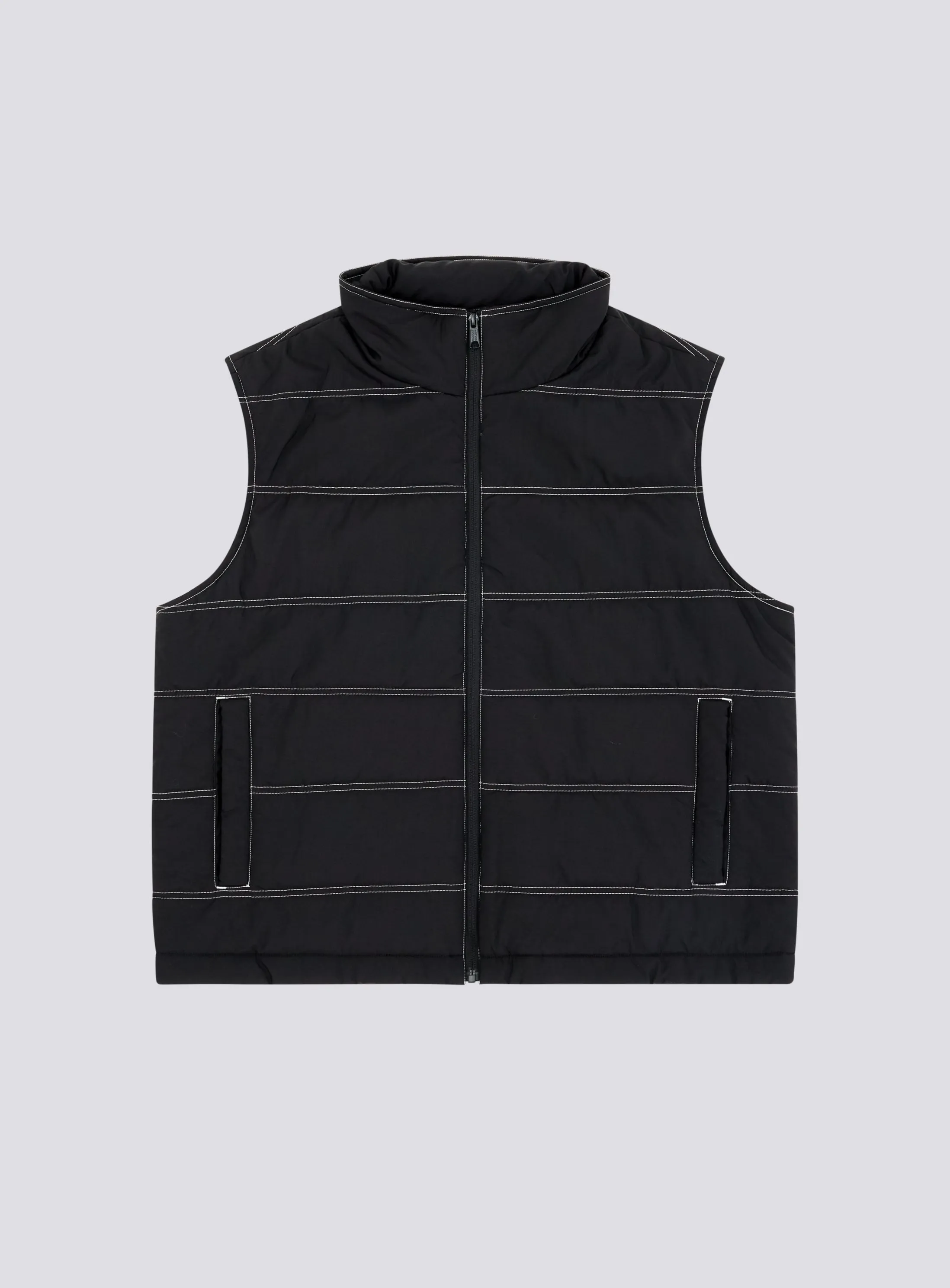 Railed Puffer Vest Black sold by Barney Cools