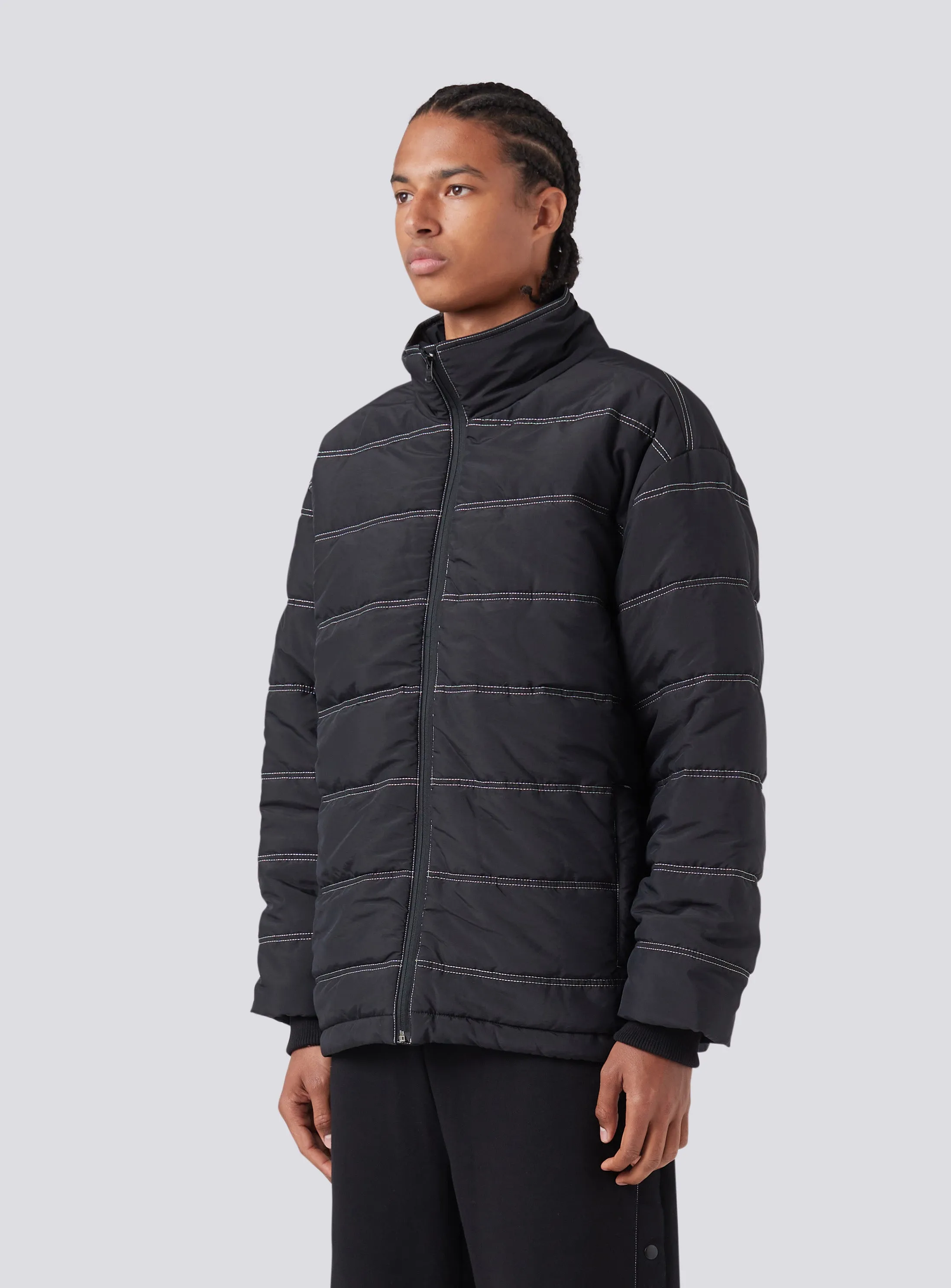 Railed Puffer Jacket Black sold by Barney Cools product image thumbnail 5