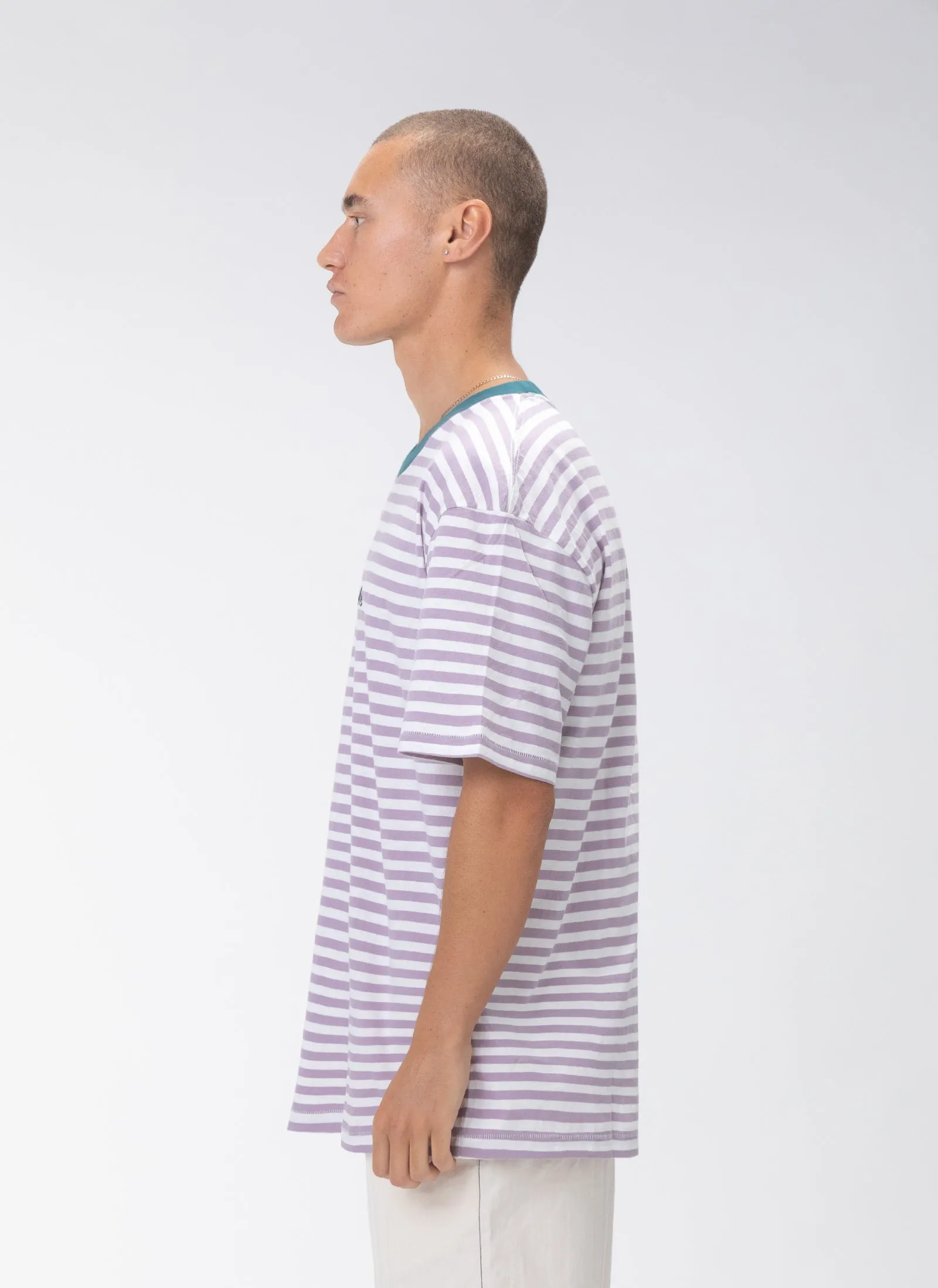 Logo Homie Tee Lilac Stripe sold by Barney Cools product image thumbnail 4