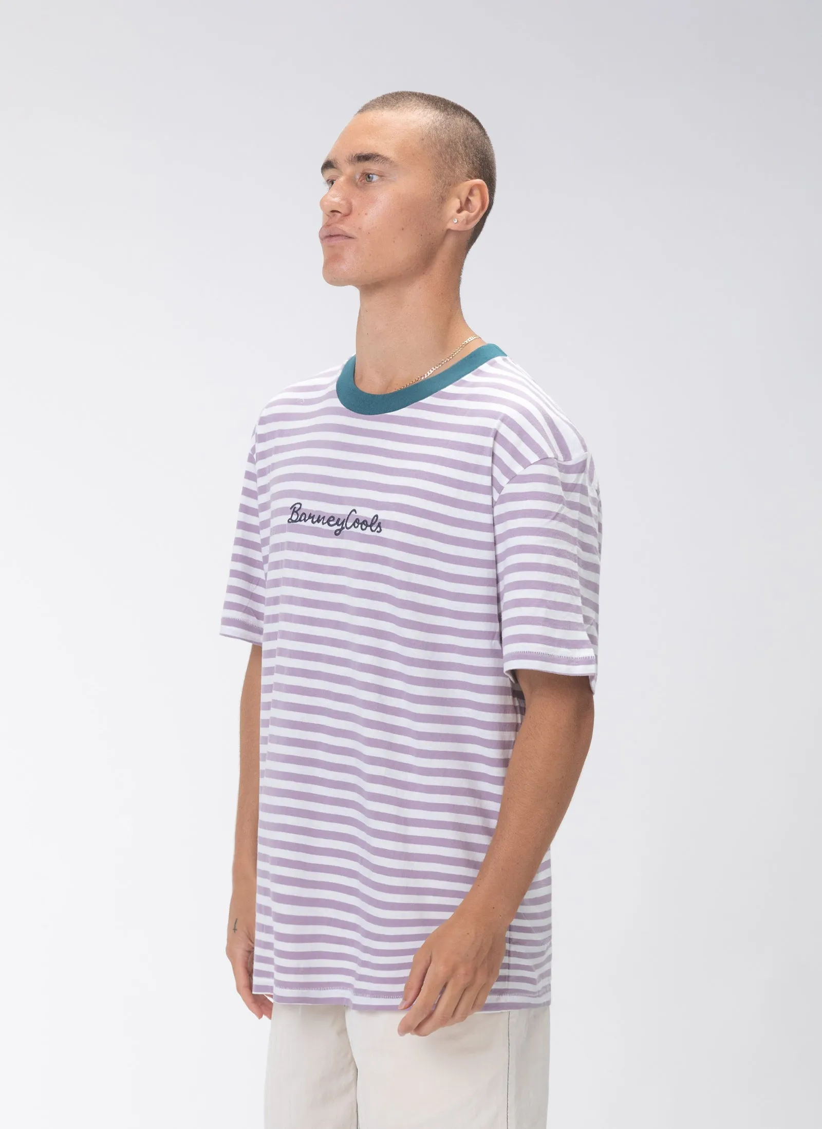 Logo Homie Tee Lilac Stripe sold by Barney Cools product image thumbnail 3