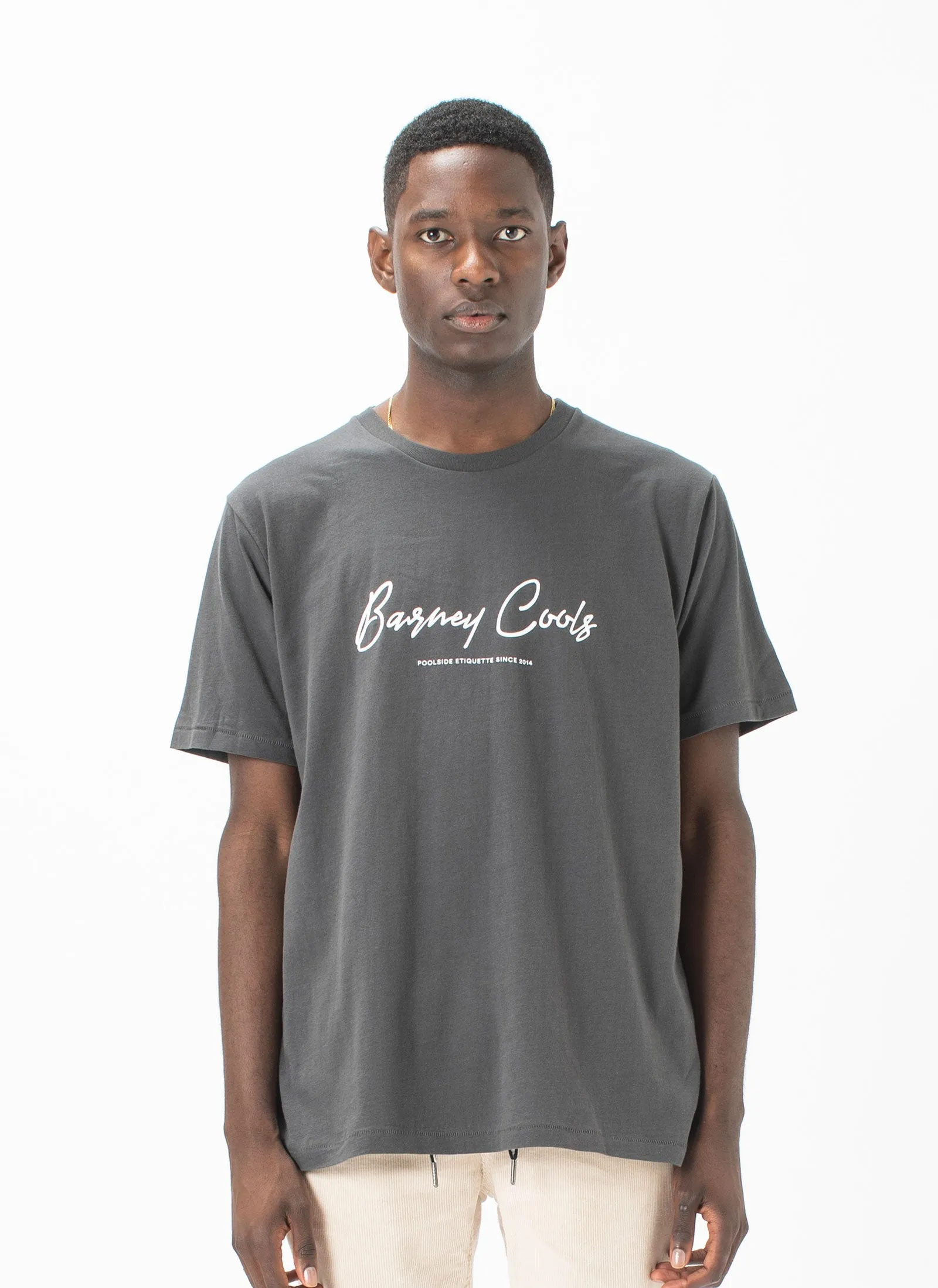 Barney Cools Script Tee Pigment Black sold by Barney Cools