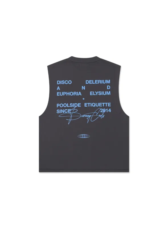 Euphoria Muscle Tee Washed Black sold by Barney Cools