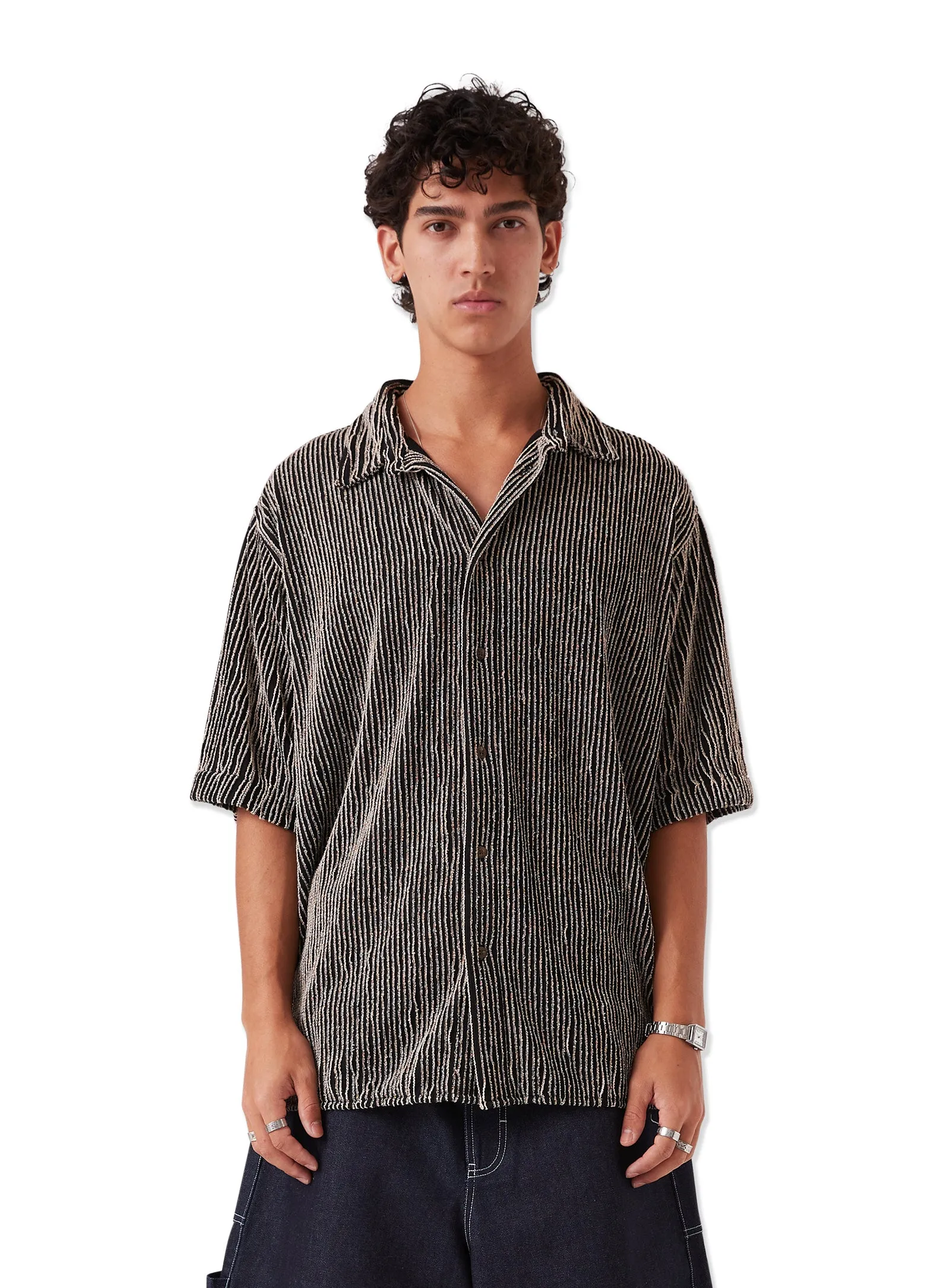 Crop Shirt Black sold by Barney Cools