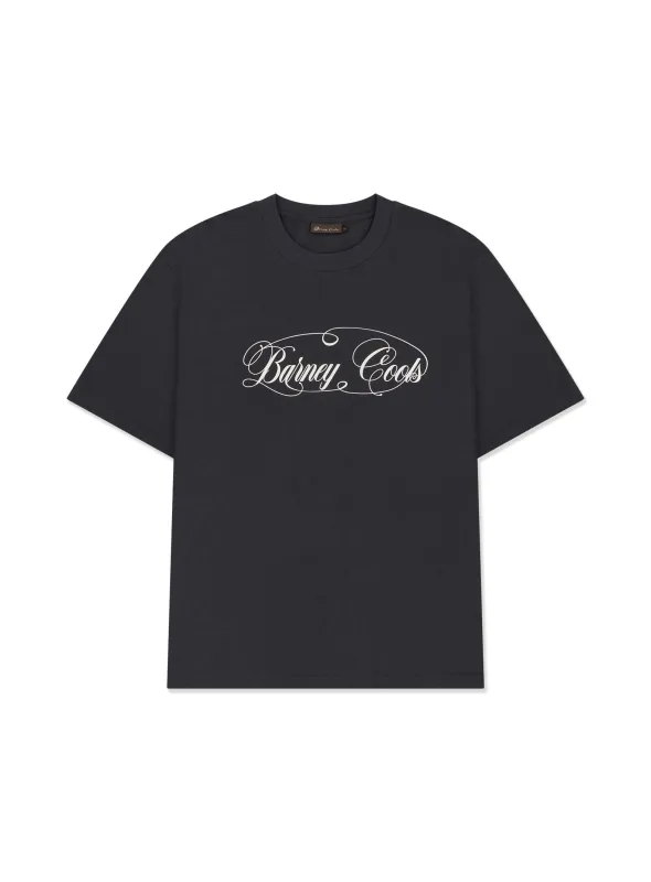 Script Crop T-shirt Aged Black sold by Barney Cools