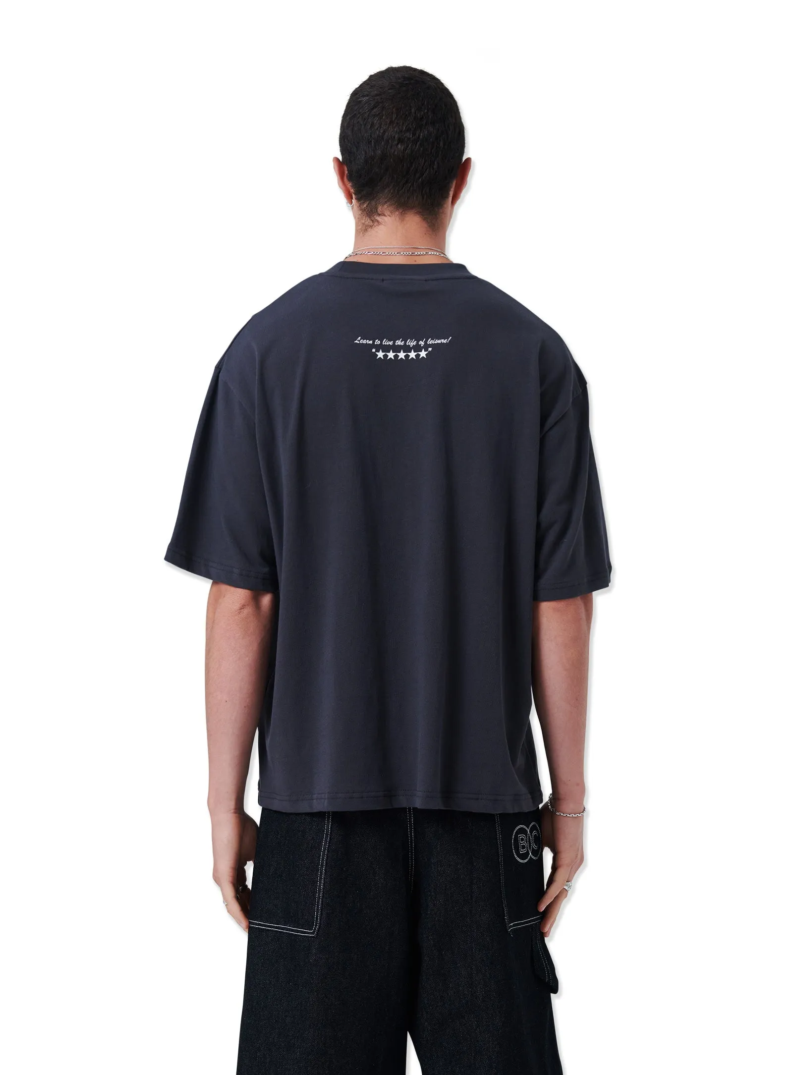 Script Crop T-shirt Aged Black sold by Barney Cools product image thumbnail 5