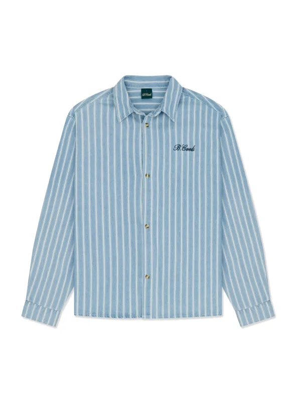 Crop LS Shirt Blue made by Barney Cools