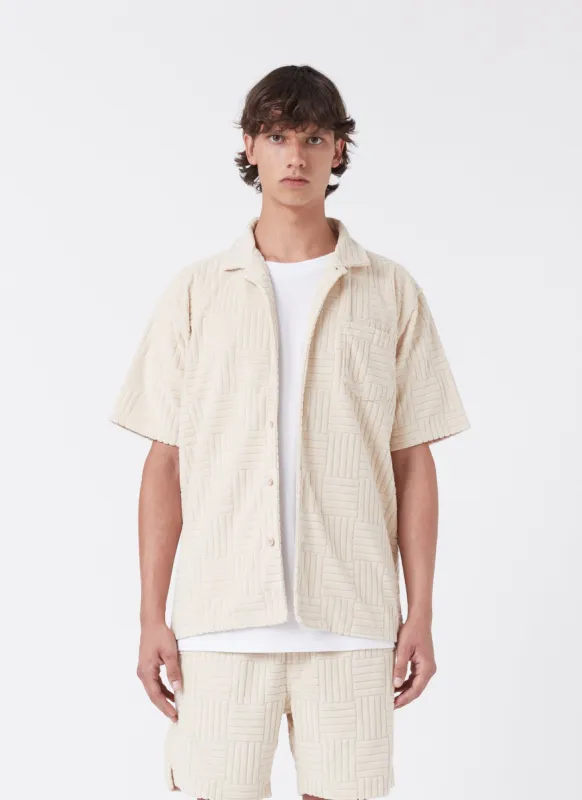 Terry Jacquard Shirt Beige sold by Barney Cools