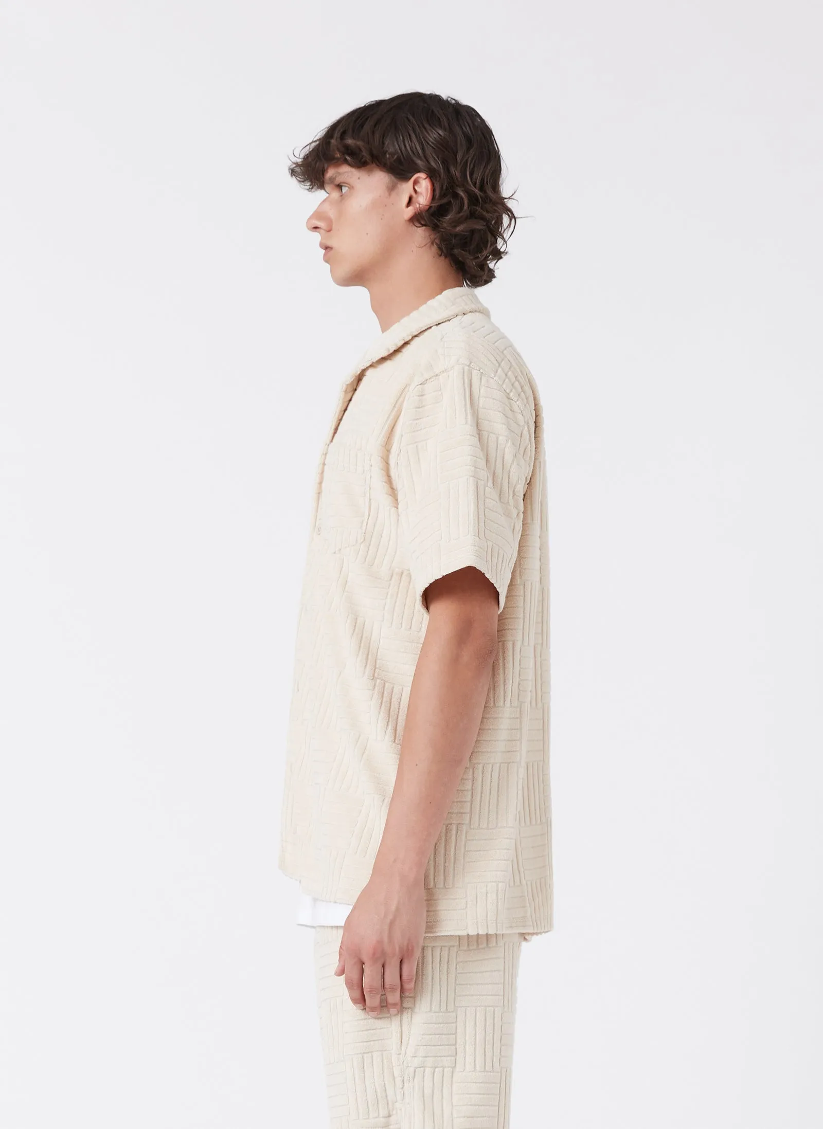 Terry Jacquard Shirt Beige sold by Barney Cools product image thumbnail 4
