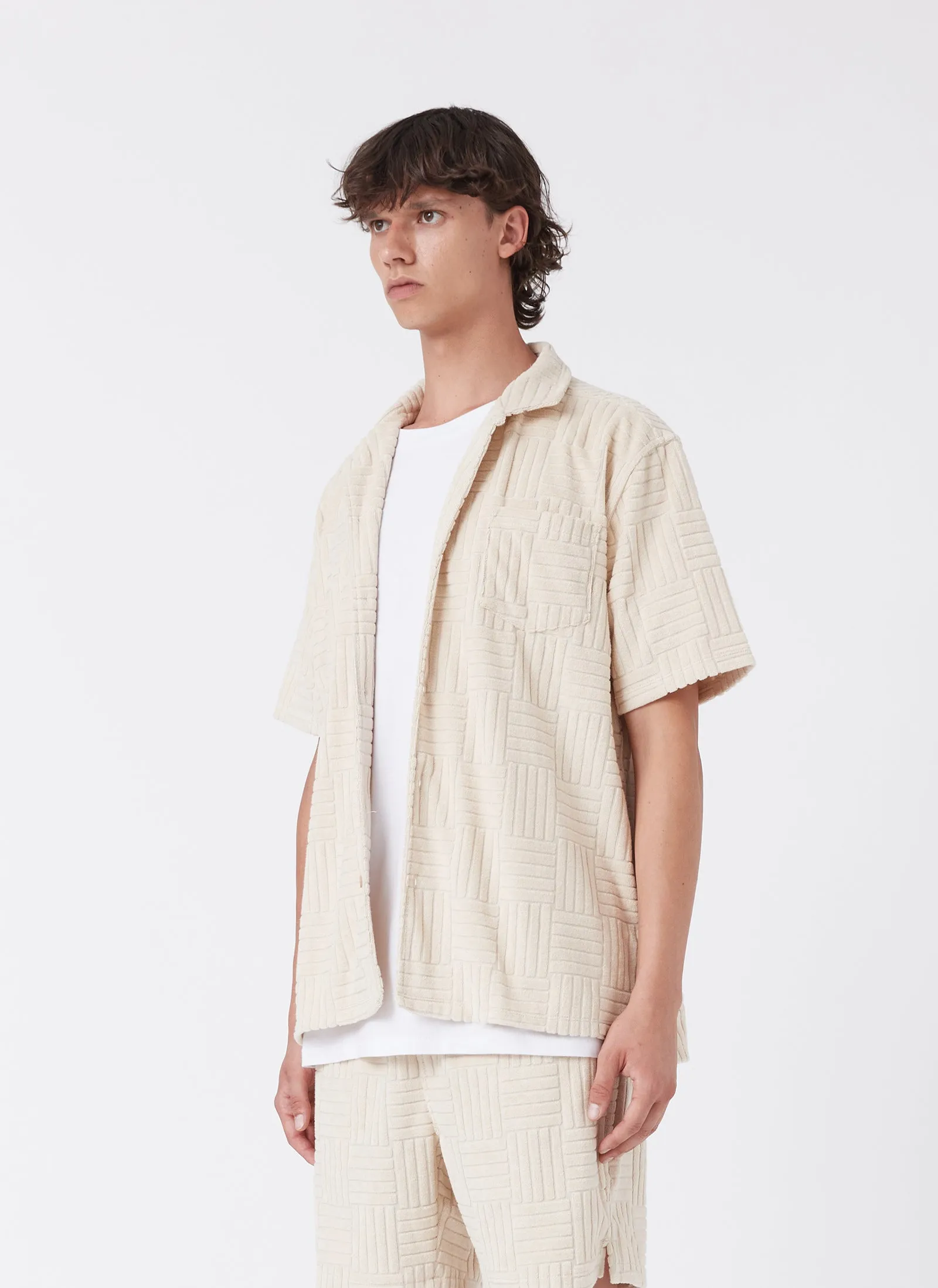 Terry Jacquard Shirt Beige sold by Barney Cools product image thumbnail 3