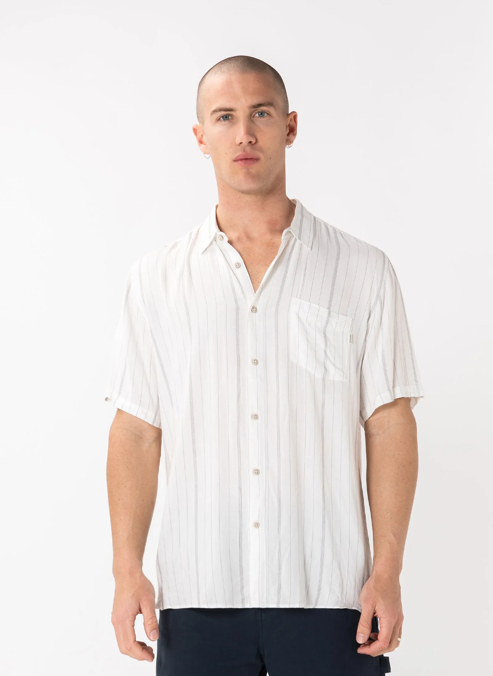 Holiday Shirt White Stripe sold by Barney Cools
