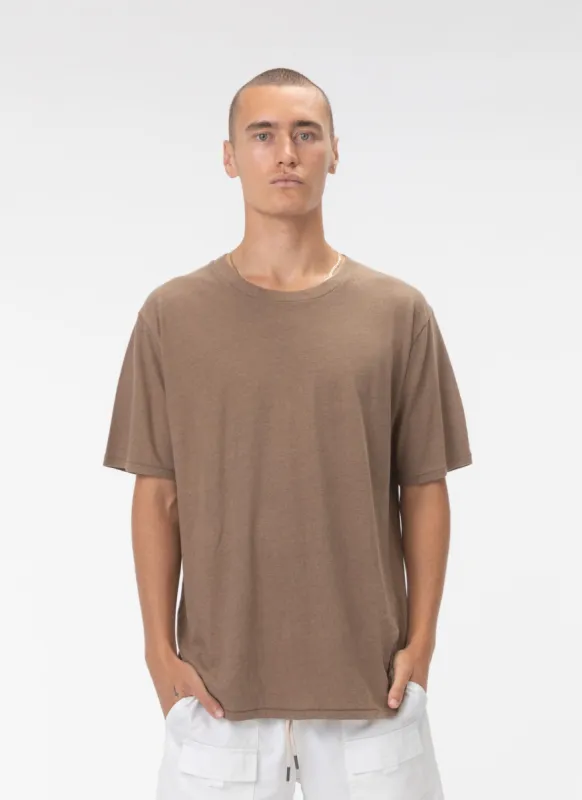 Lucia Linen Tee Camel sold by Barney Cools