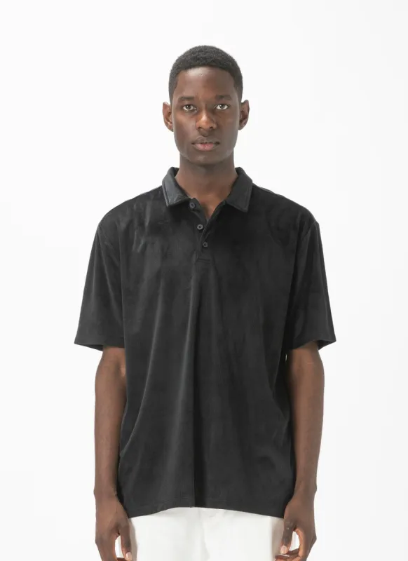 Velour Cord Polo Black sold by Barney Cools
