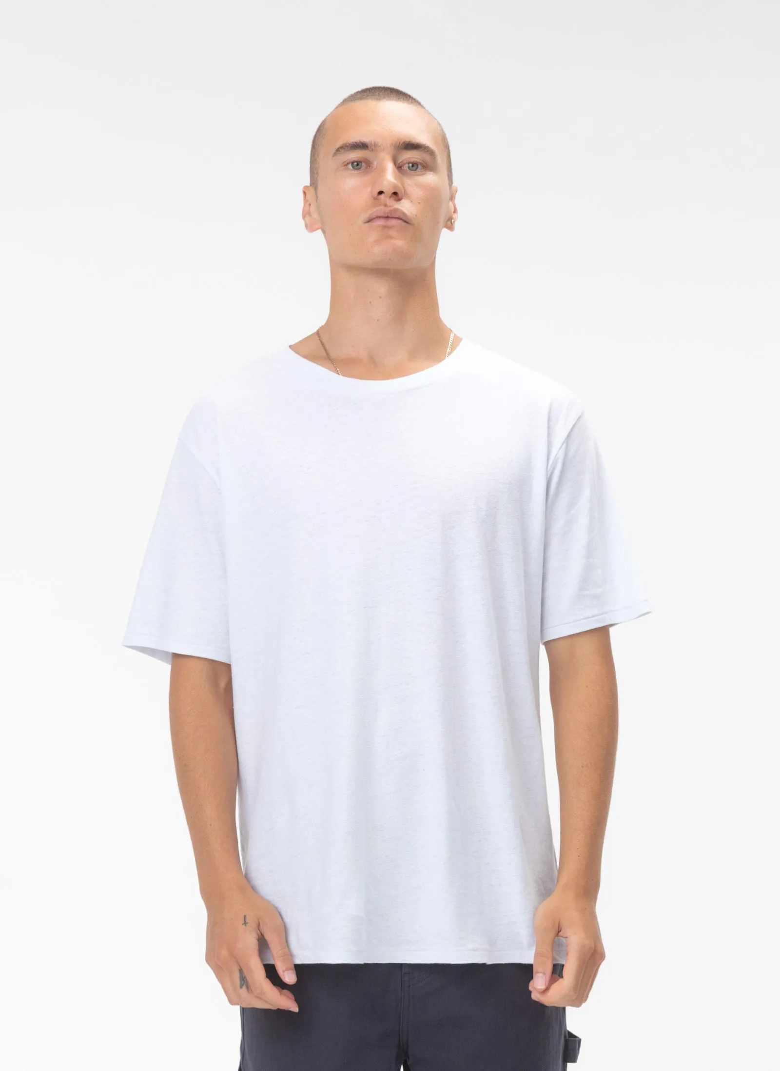 Lucia Linen Tee Off White sold by Barney Cools
