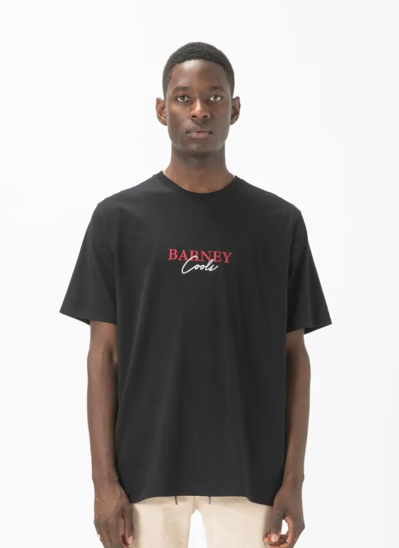 Script Embro Tee Black sold by Barney Cools