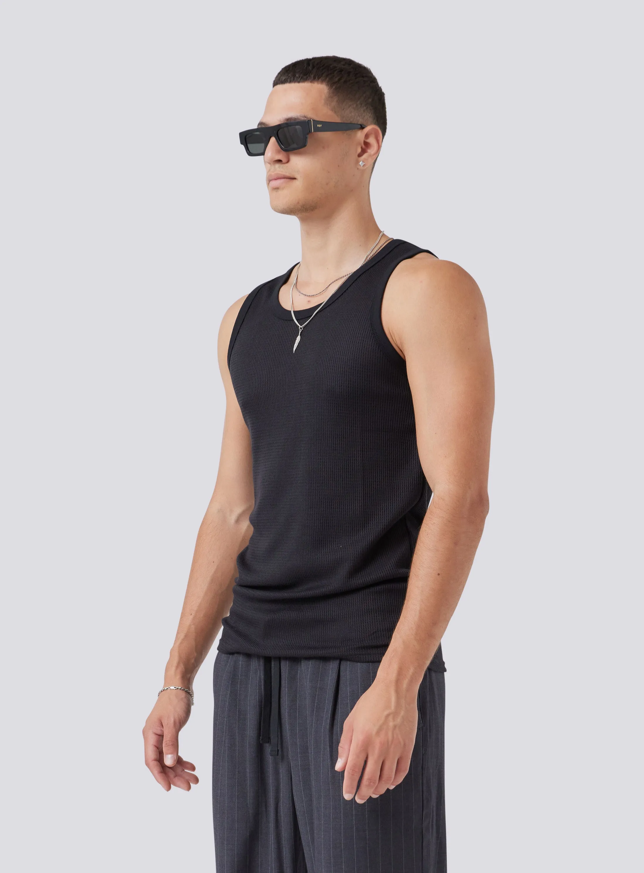 Waffle Tank Black sold by Barney Cools product image thumbnail 4