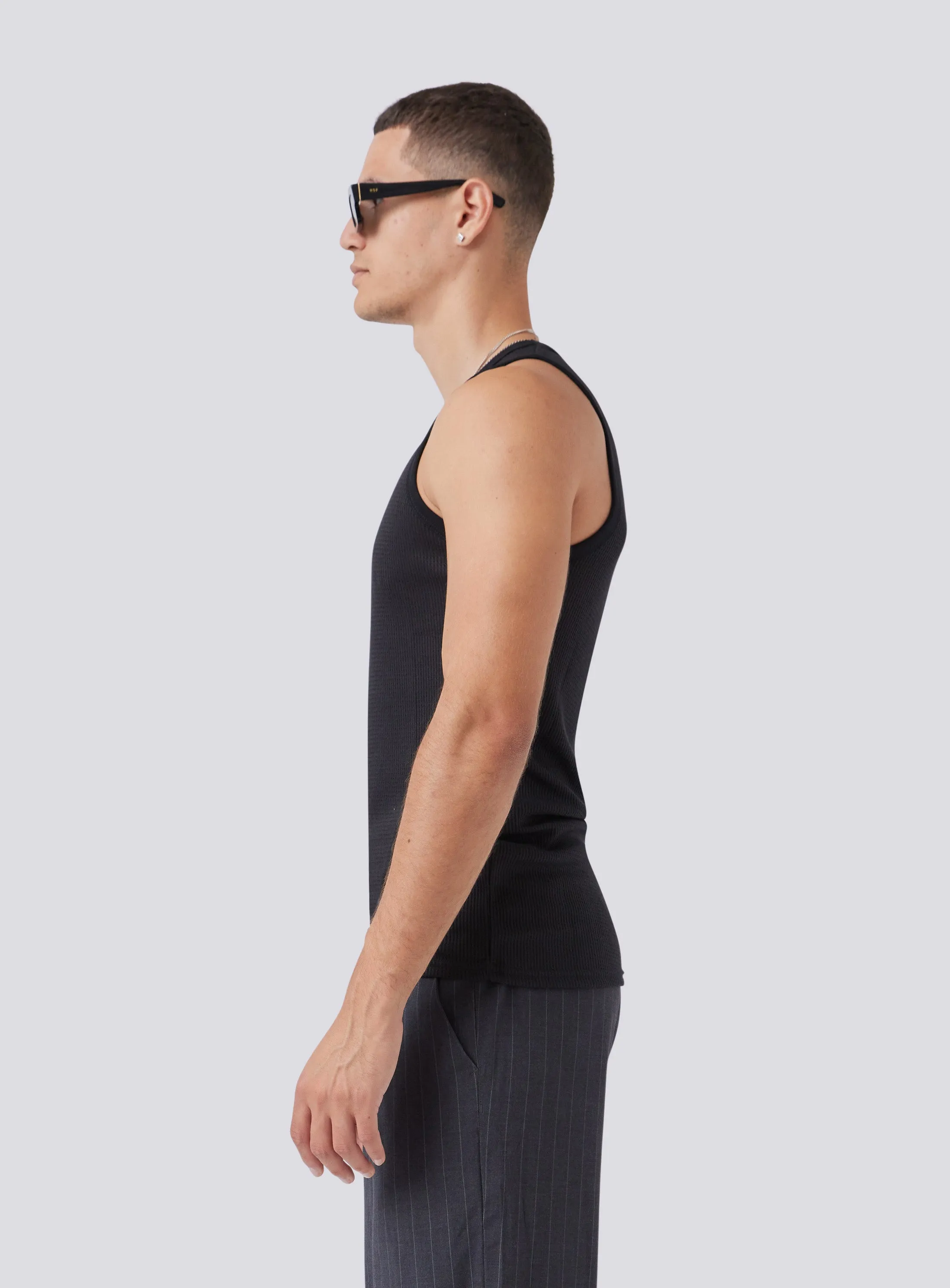 Waffle Tank Black sold by Barney Cools product image thumbnail 5