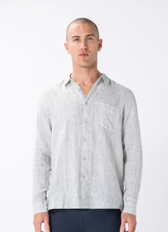 Holiday Linen LS Shirt White Stripe sold by Barney Cools