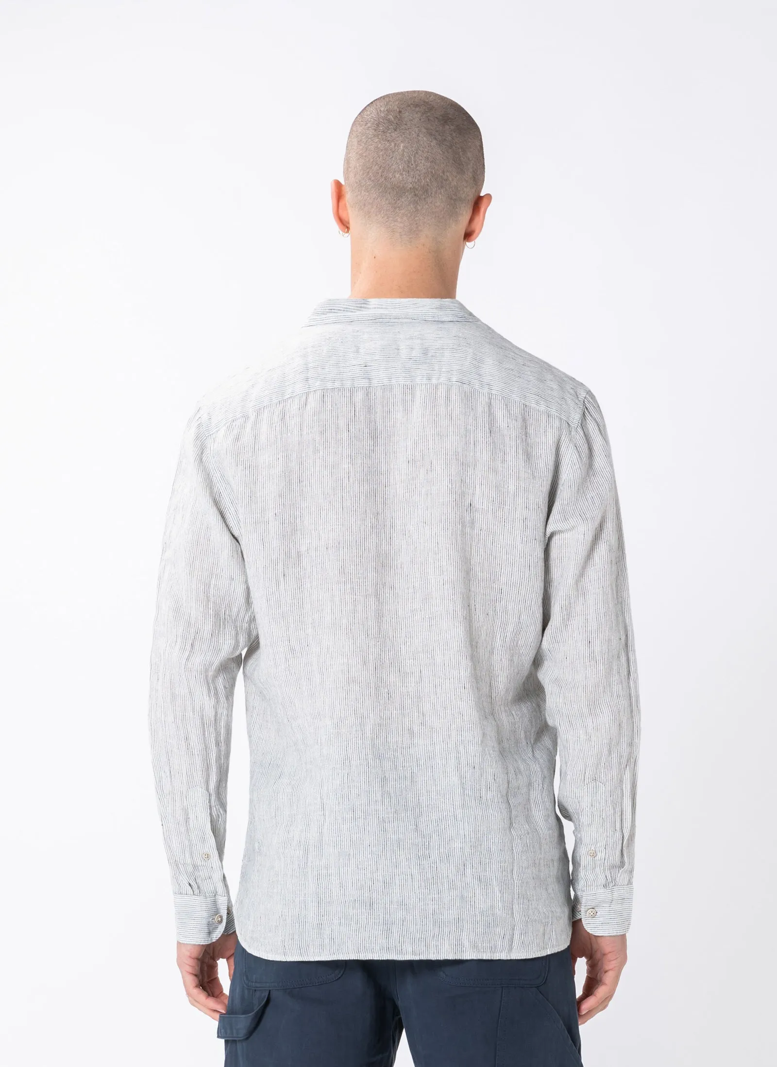 Holiday Linen LS Shirt White Stripe sold by Barney Cools product image thumbnail 5