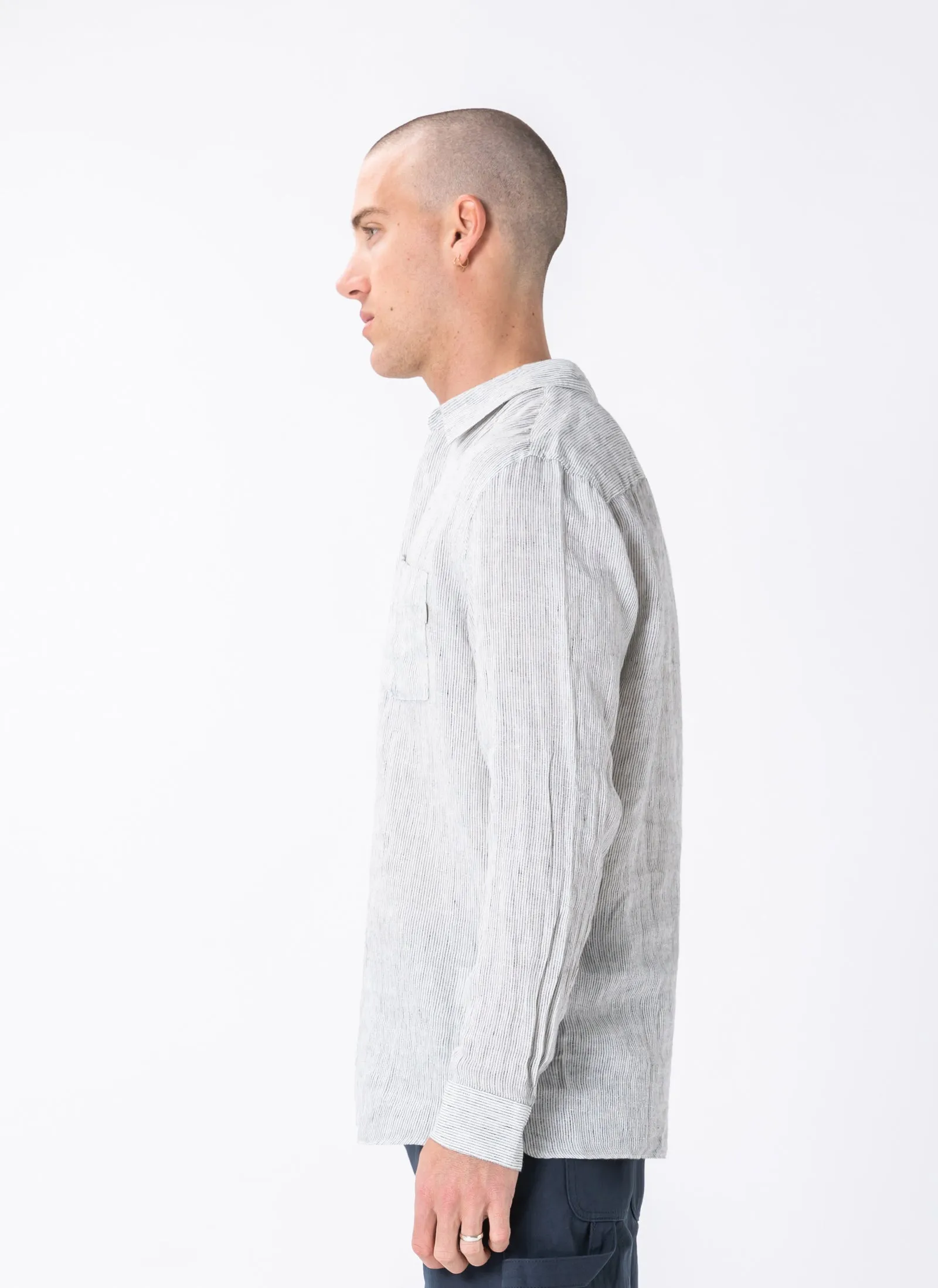 Holiday Linen LS Shirt White Stripe sold by Barney Cools product image thumbnail 4