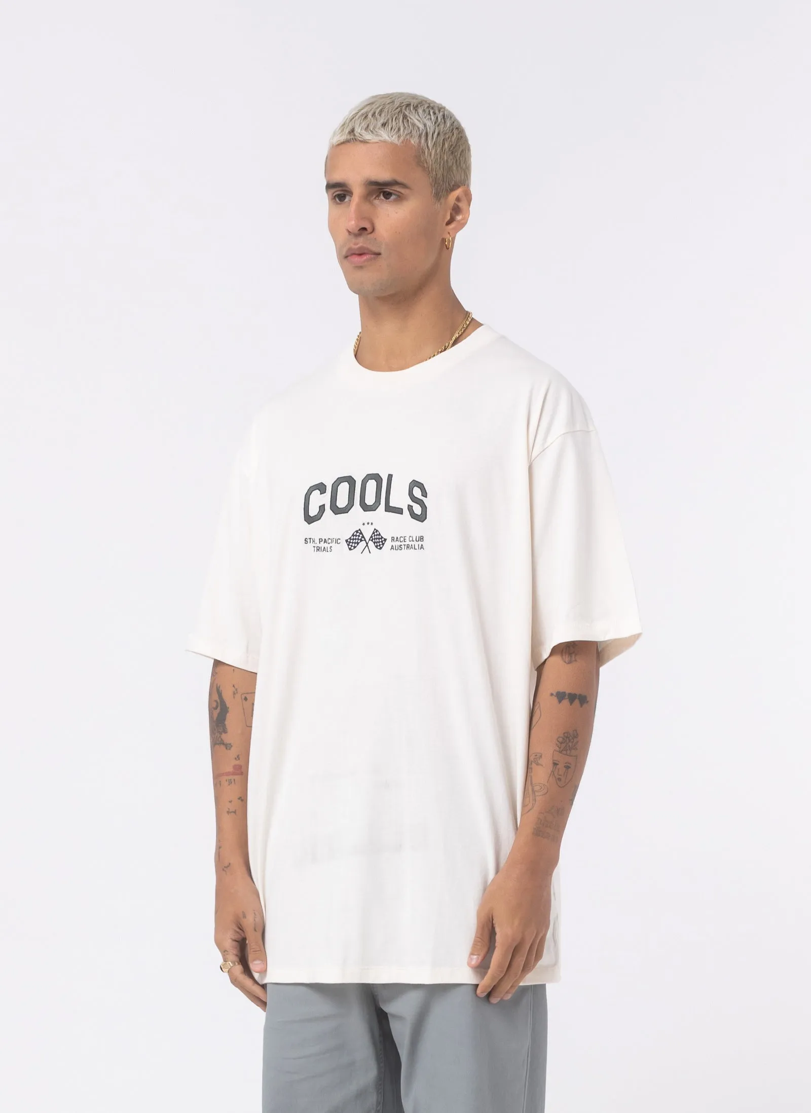 Race Tee Vintage White sold by Barney Cools product image thumbnail 3