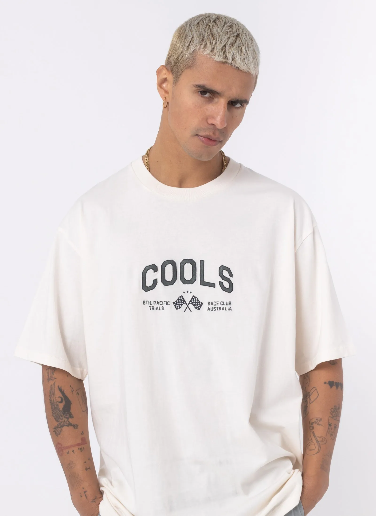 Race Tee Vintage White sold by Barney Cools product image thumbnail 4
