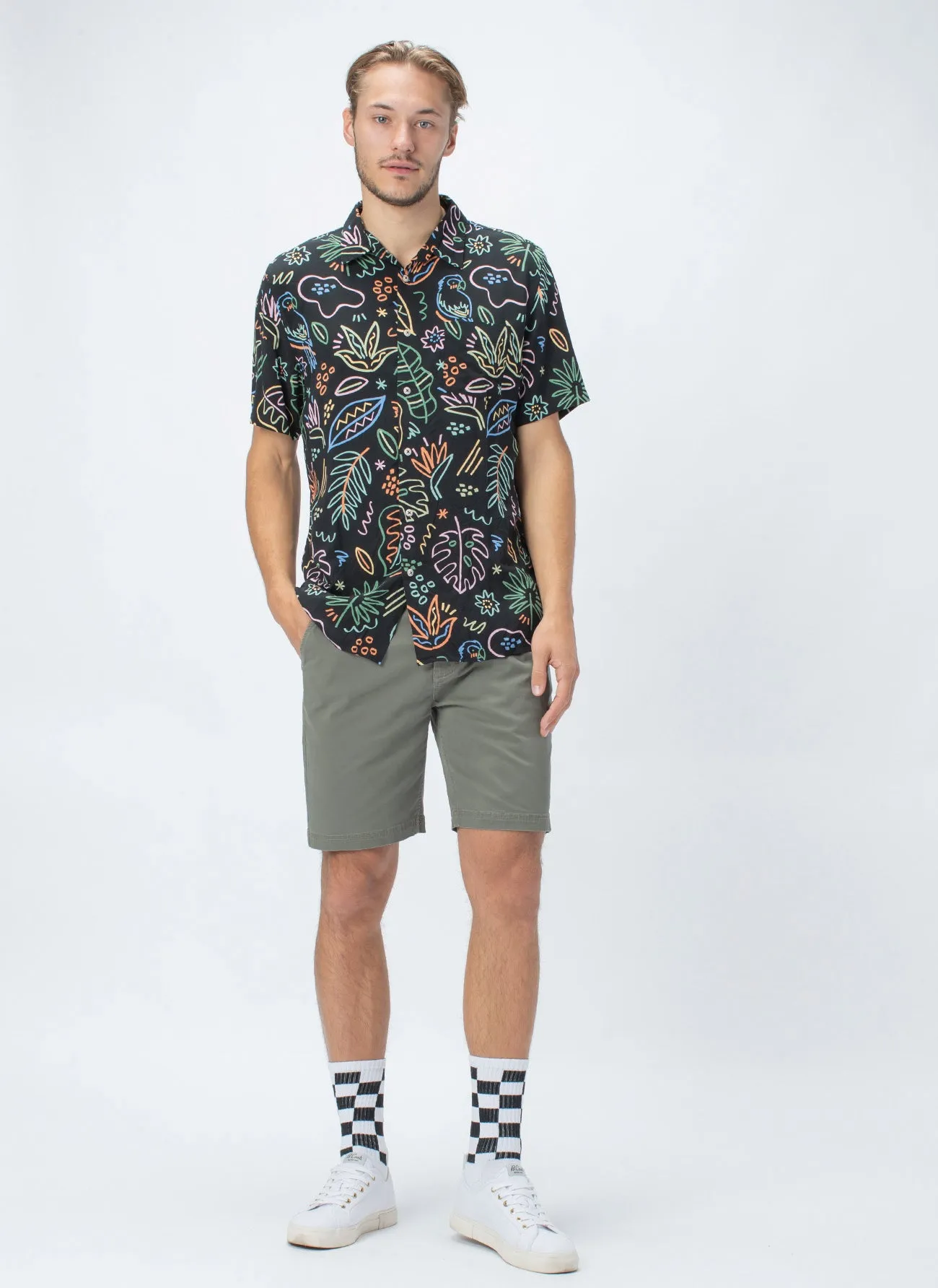 Holiday Short-Sleeve Shirt Black Tropics sold by Barney Cools product image thumbnail 5