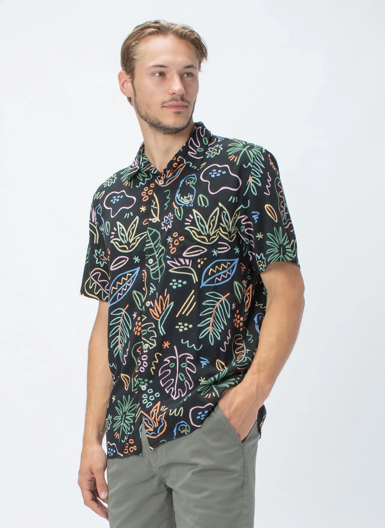 Holiday Short-Sleeve Shirt Black Tropics sold by Barney Cools product image thumbnail 2