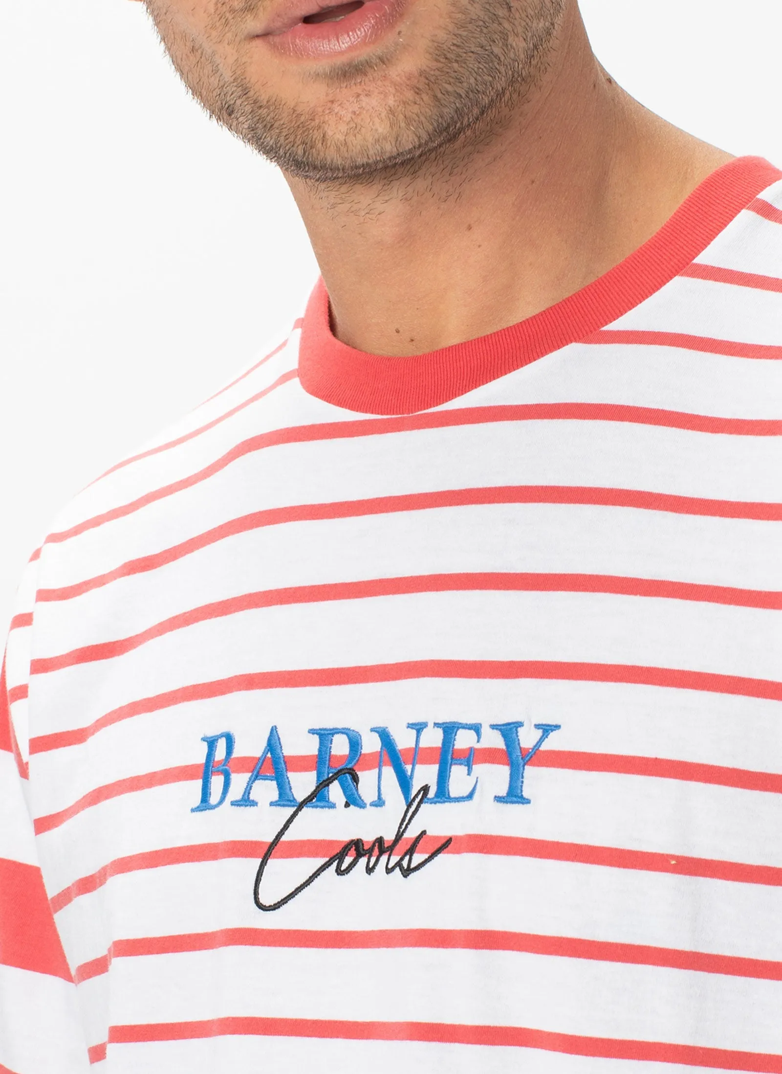 Script Embro Heritage Tee Red Stripe sold by Barney Cools product image thumbnail 2