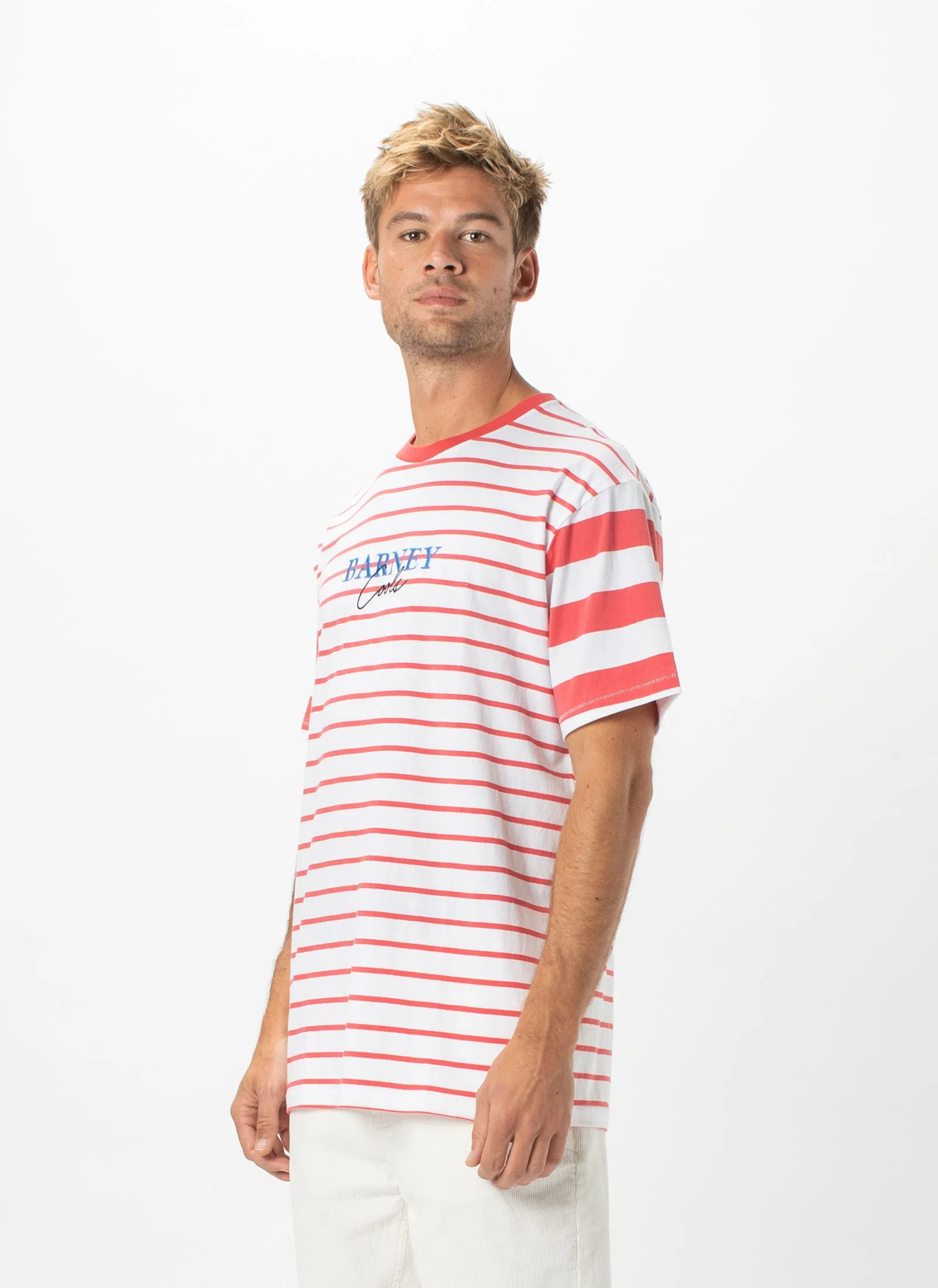 Script Embro Heritage Tee Red Stripe sold by Barney Cools product image thumbnail 3