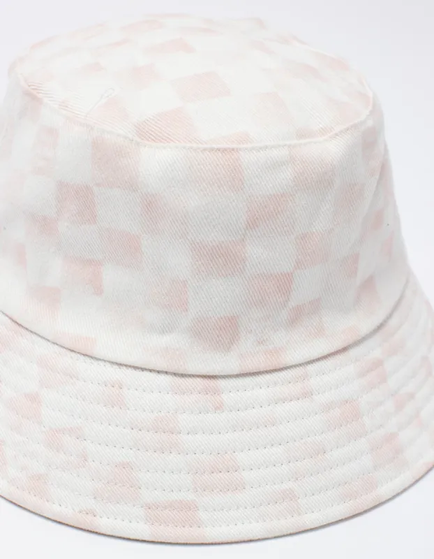 Bucket Hat Pink Checker sold by Barney Cools