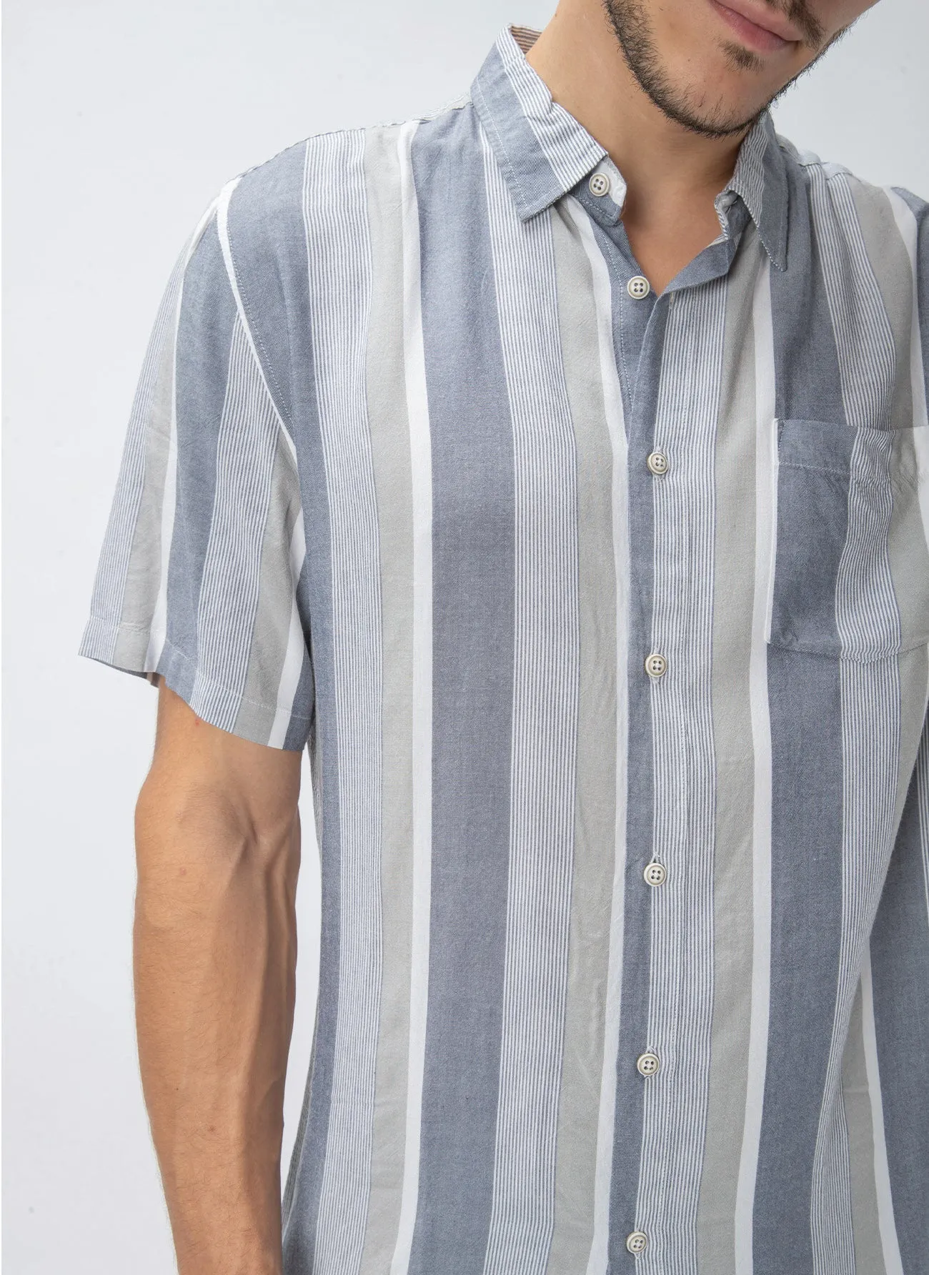 Holiday Short-Sleeve Shirt Navy Vert Stripe sold by Barney Cools product image thumbnail 2