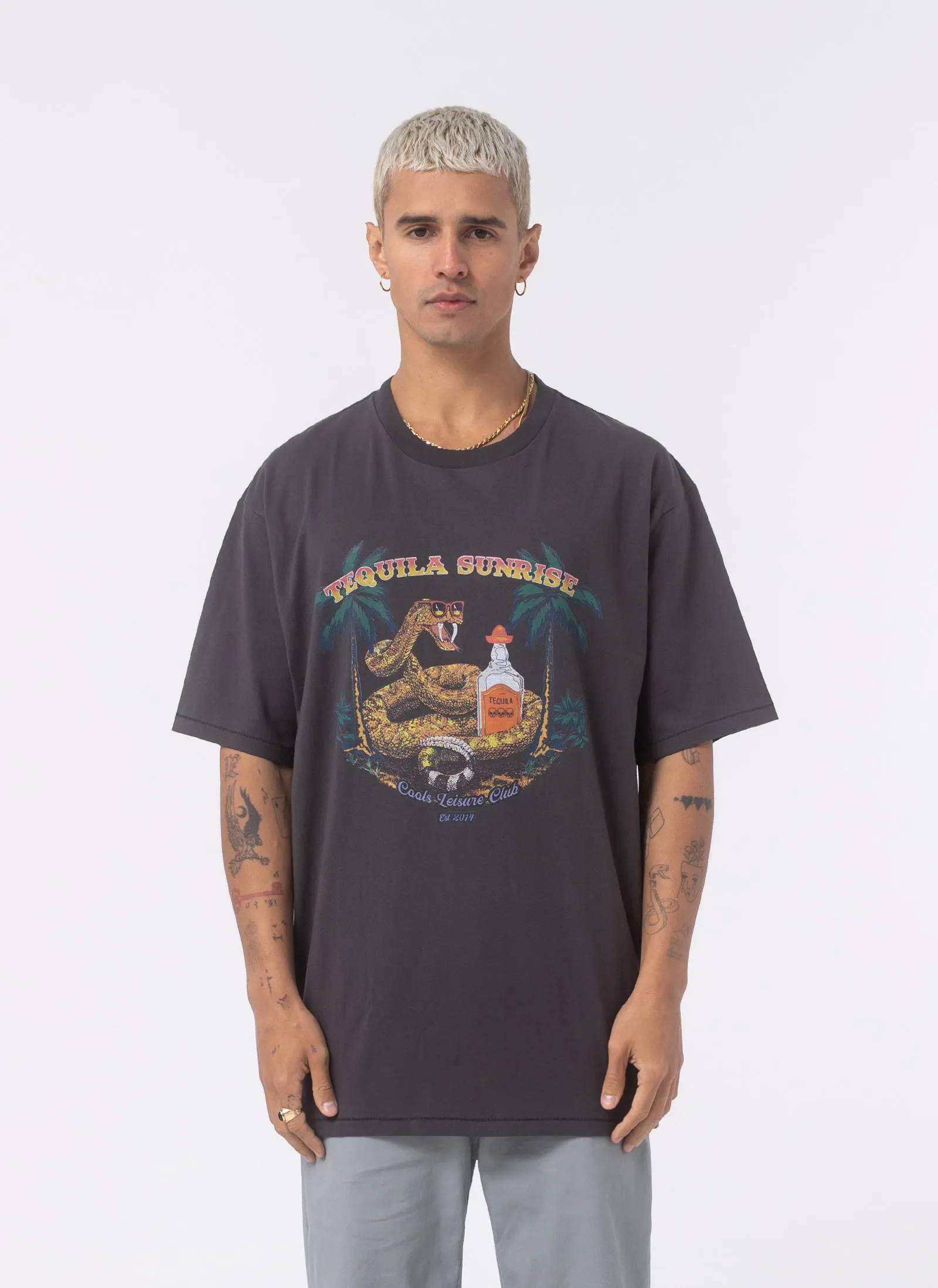 Tequila Tee Pigment Black sold by Barney Cools