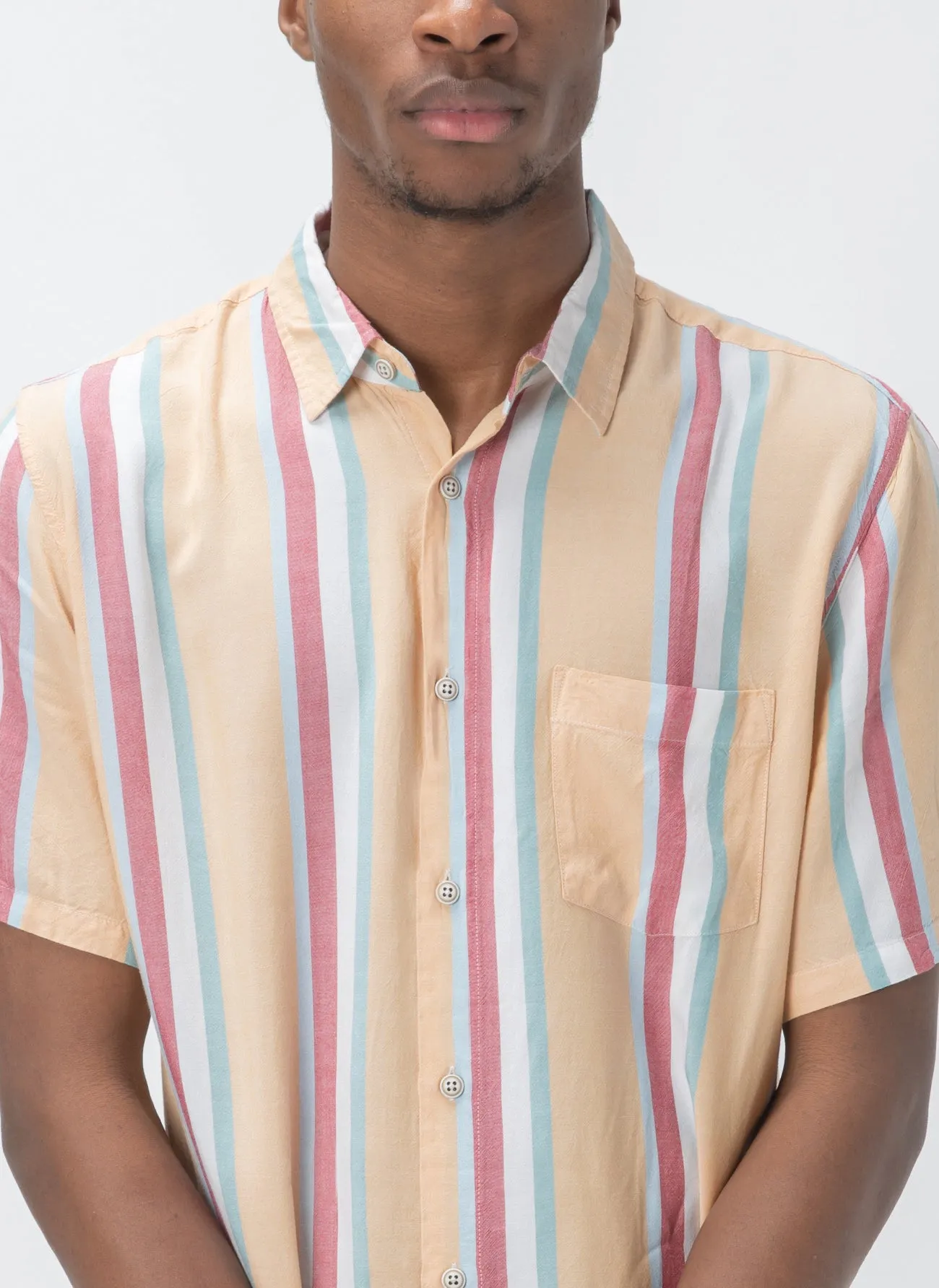 Holiday Short-Sleeve Shirt Mustard Vert Stripe sold by Barney Cools product image thumbnail 2