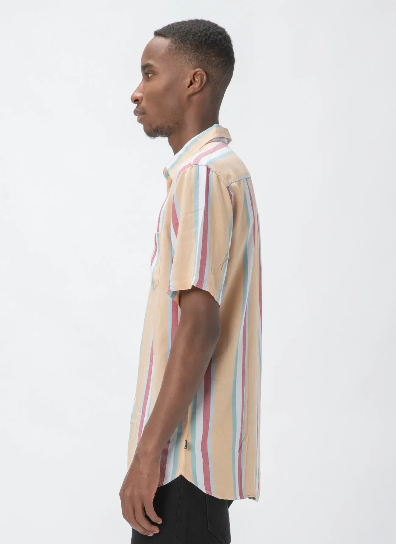Holiday Short-Sleeve Shirt Mustard Vert Stripe sold by Barney Cools product image thumbnail 4