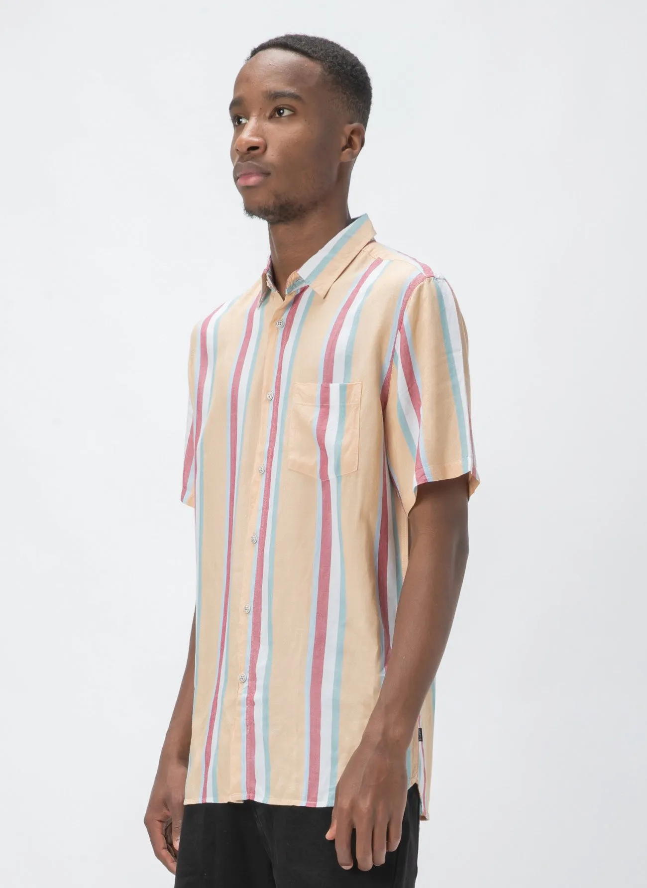 Holiday Short-Sleeve Shirt Mustard Vert Stripe sold by Barney Cools product image thumbnail 3