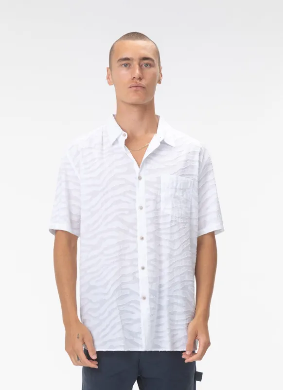 Holiday Shirt White Leopard sold by Barney Cools